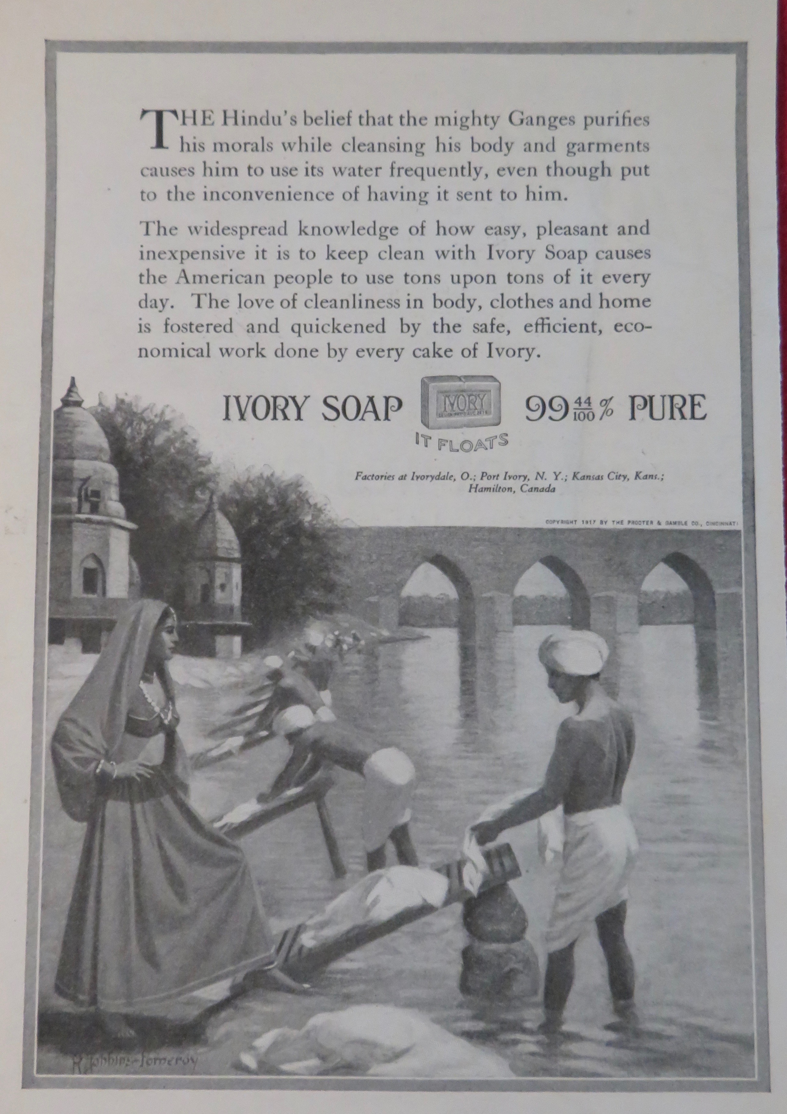 1917 Ivory Soap with Hindus & The Ganges
