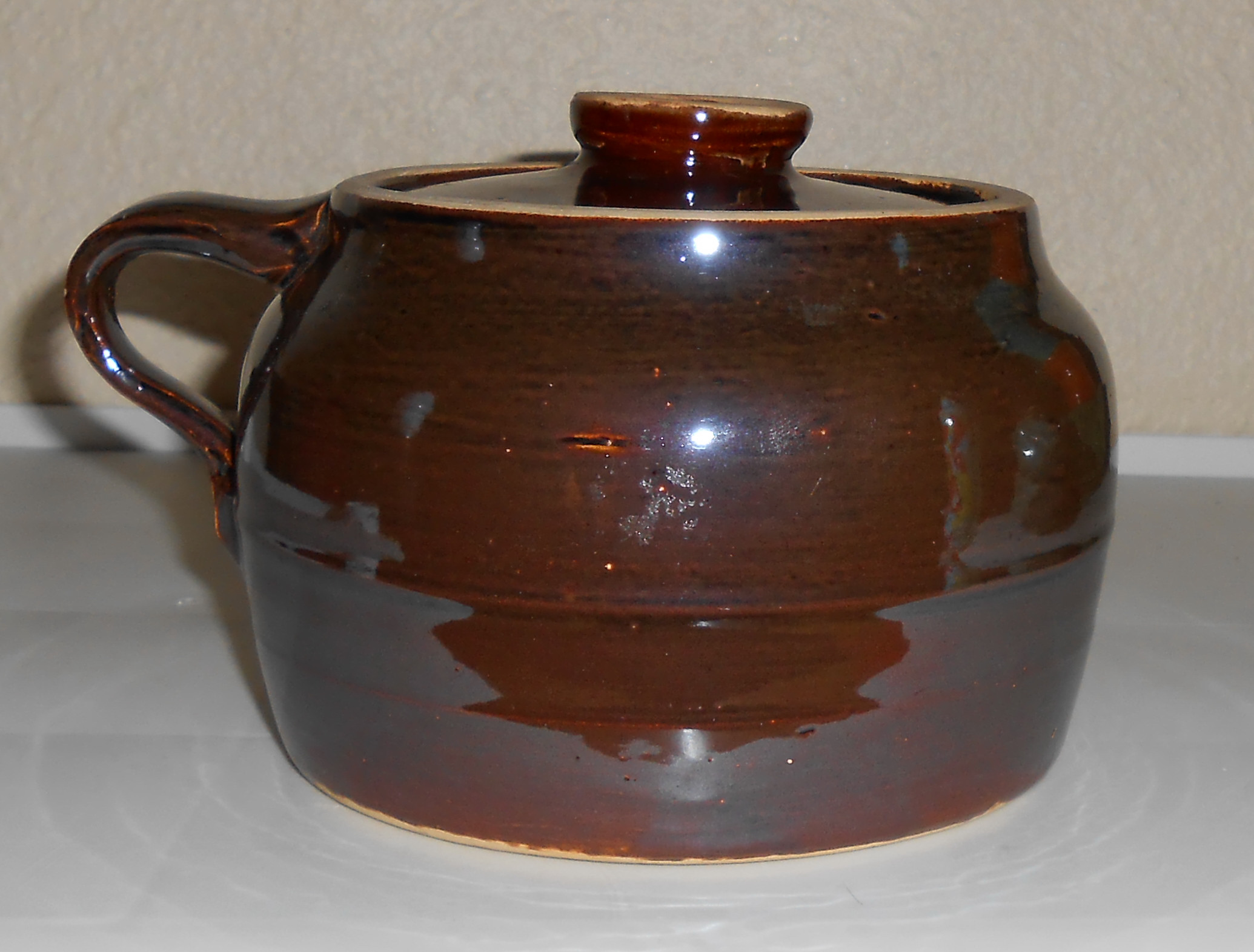 Bauer Pottery Plain Ware Brown 1 Qt Bean Pot!