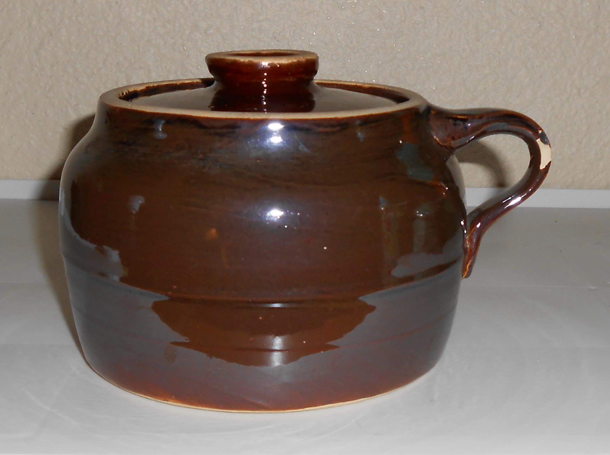 Bauer Pottery Plain Ware Brown 1 Qt Bean Pot!