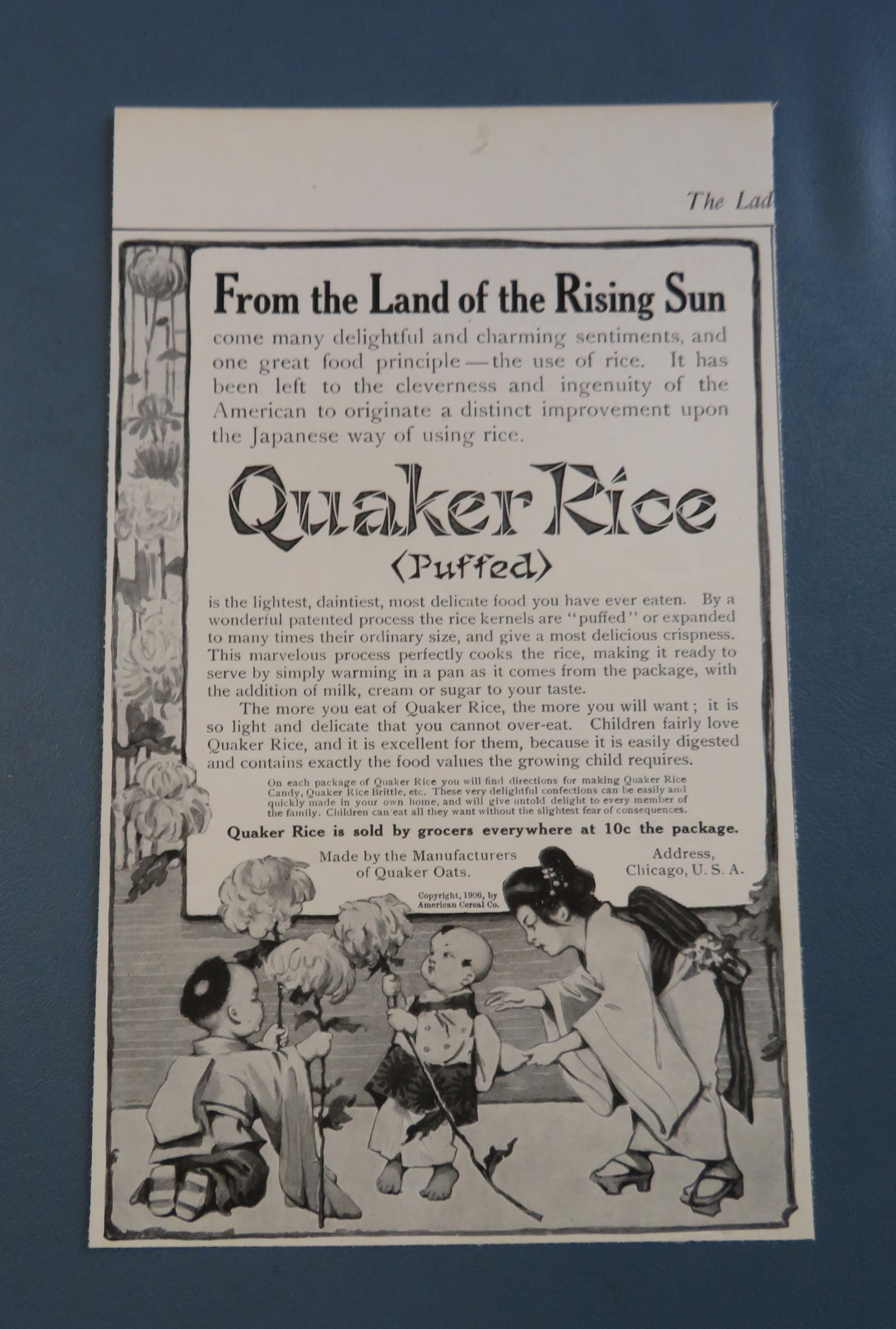 1906 Quaker Rice (Puffed) w/ Japanese Woman & Children