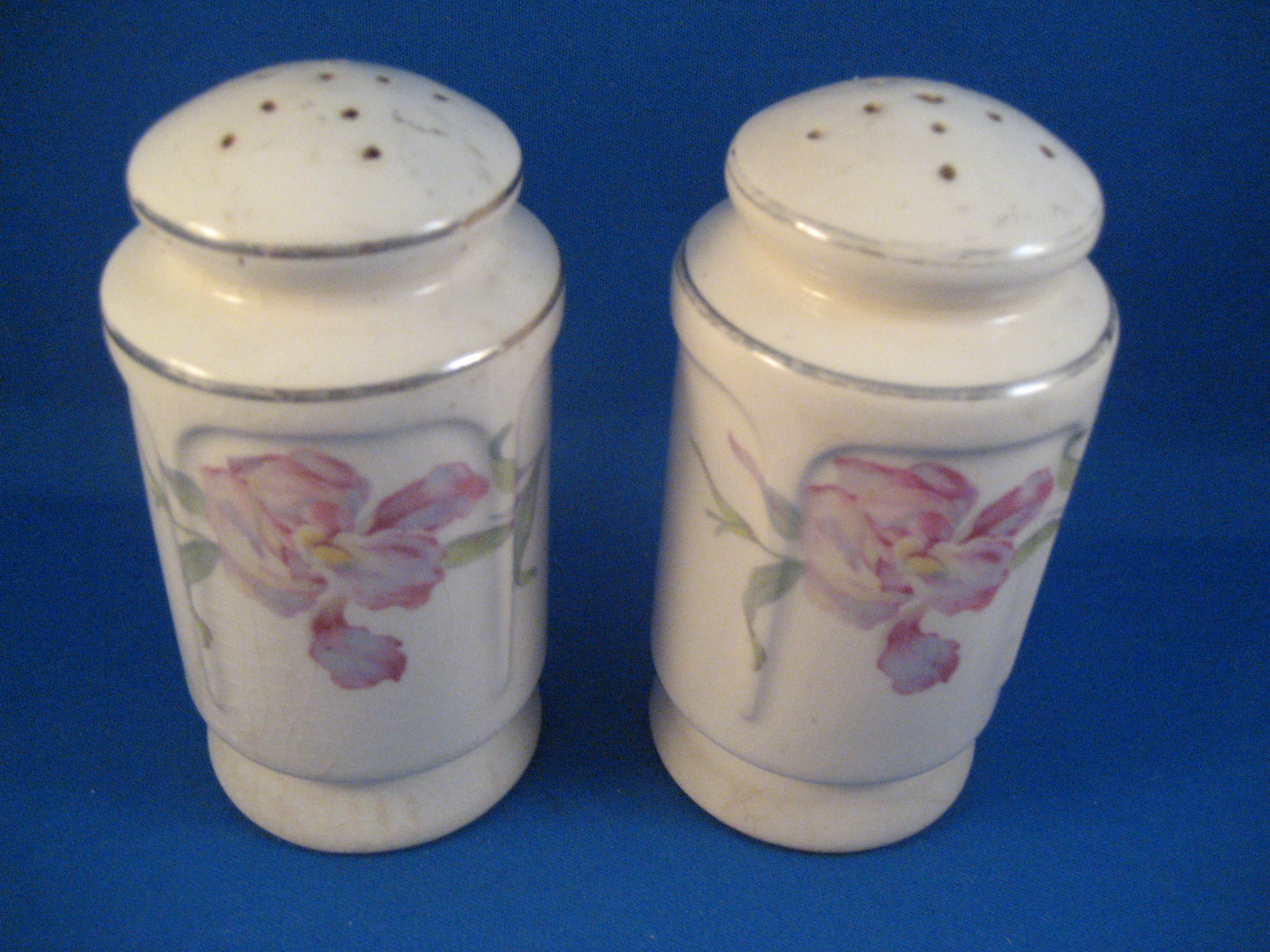 Old Porcelain Salt and Pepper Shakers