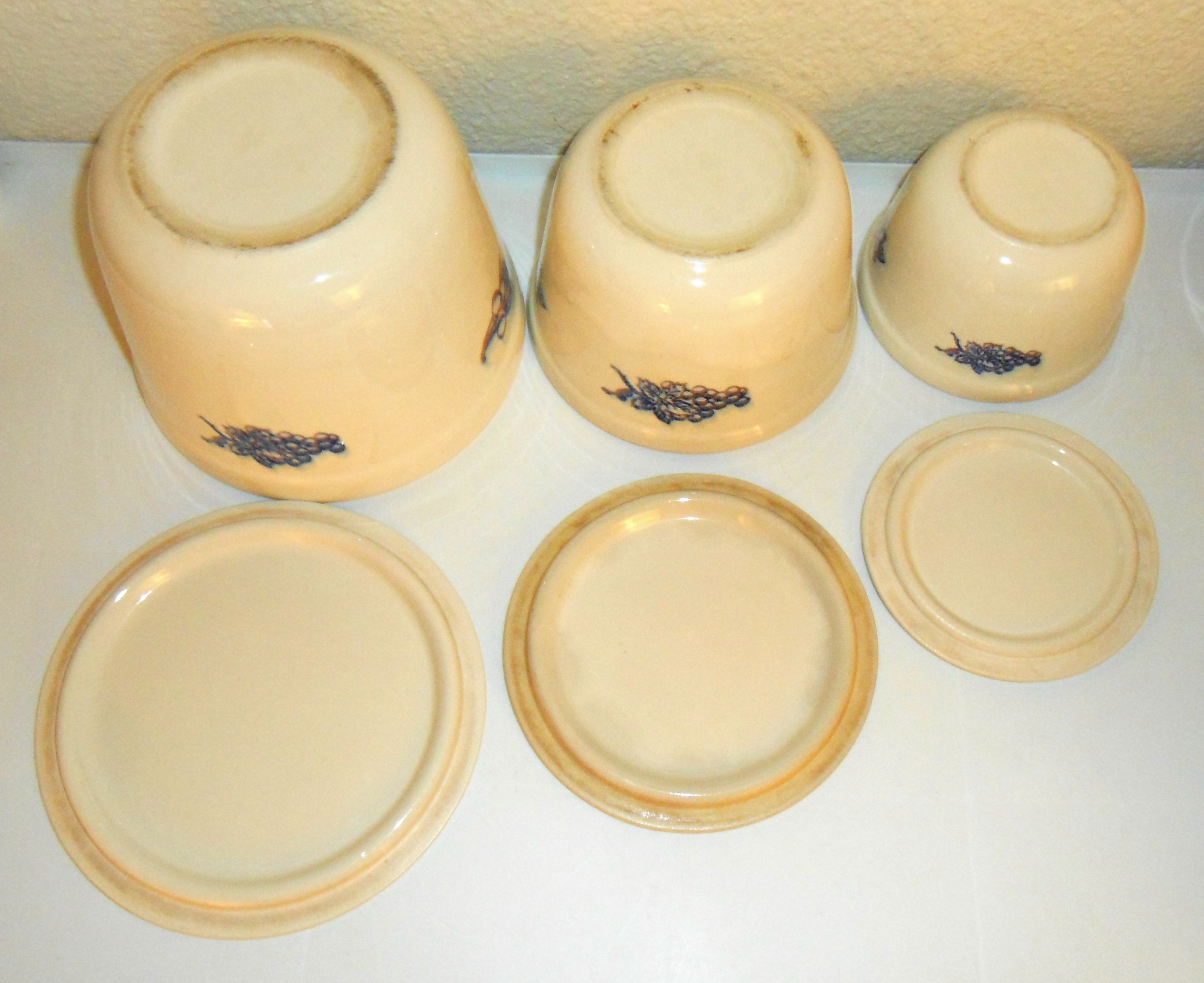 Cambridge China Oxford Pottery Blue Fruit Set/3 Refrige