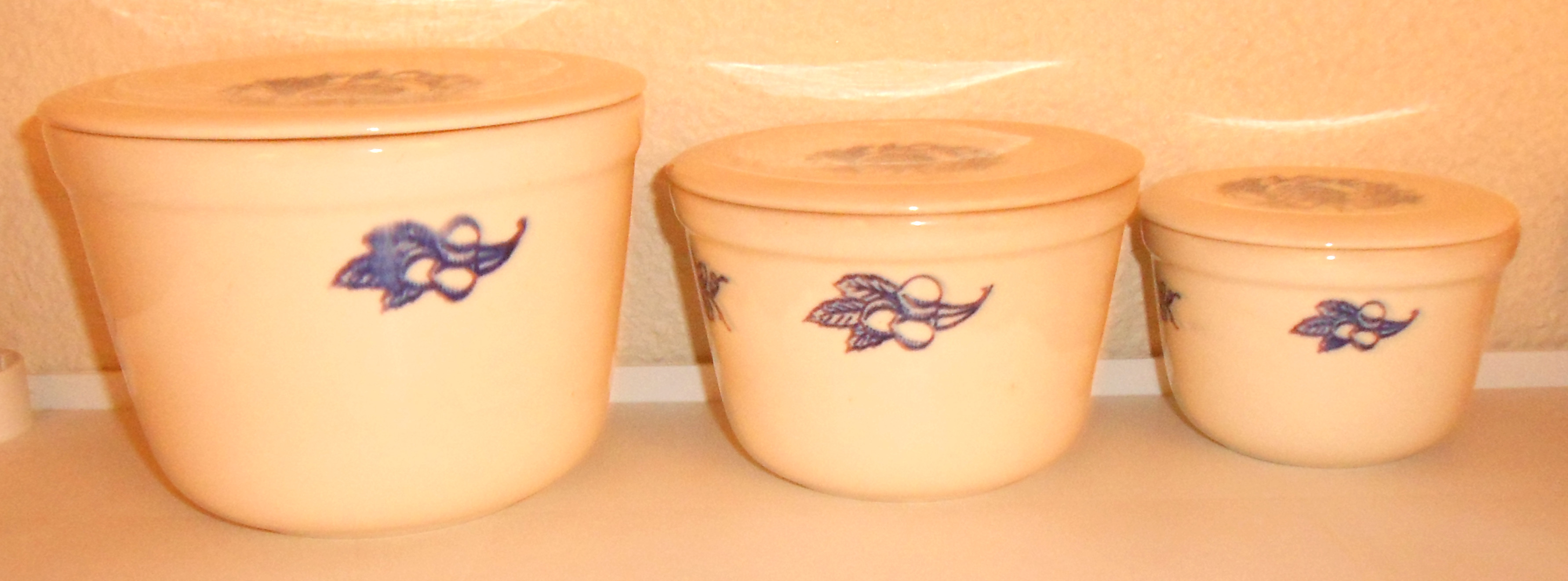 Cambridge China Oxford Pottery Blue Fruit Set/3 Refrige