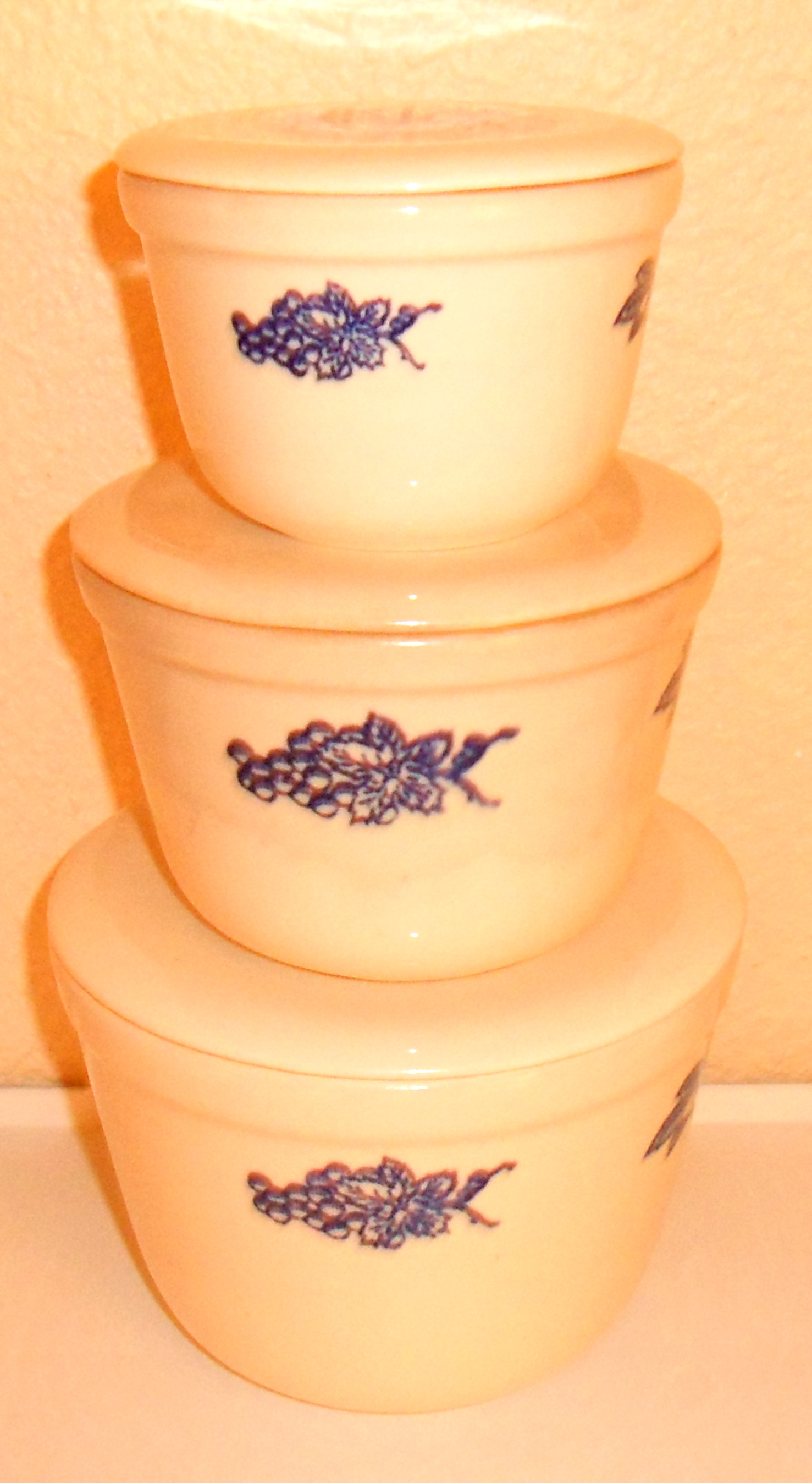 Cambridge China Oxford Pottery Blue Fruit Set/3 Refrige