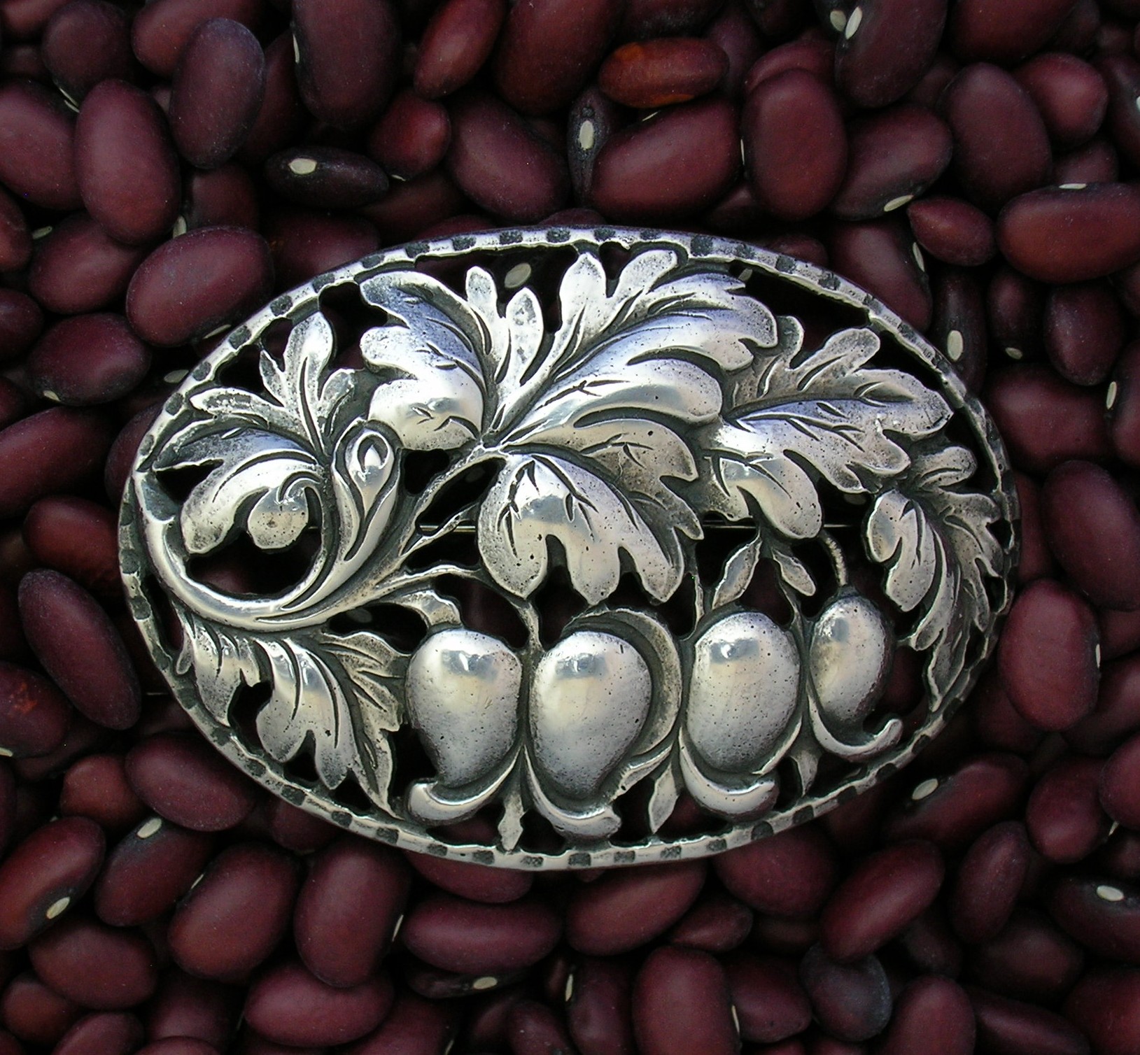Cini Gugliemo Sterling Silver flowers and Leaves Brooch