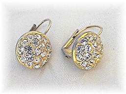 NOLAN MILLER Crystal and Goldtone Earrings