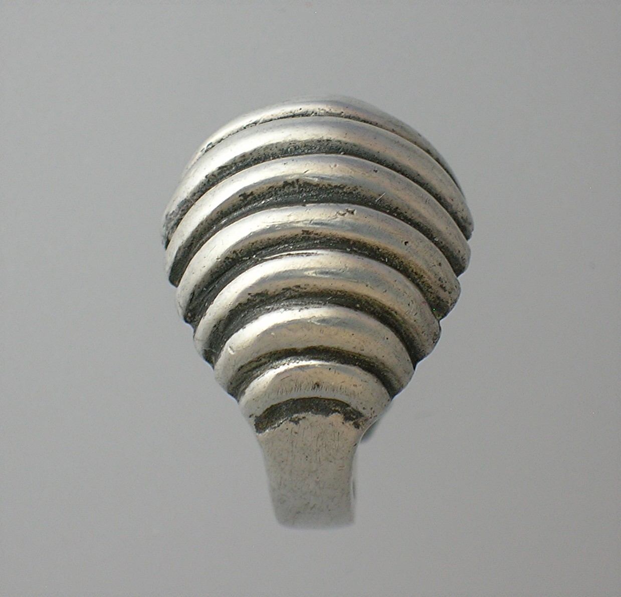 Domed Sterling Silver pinkie Ring, Artist Signed . . .