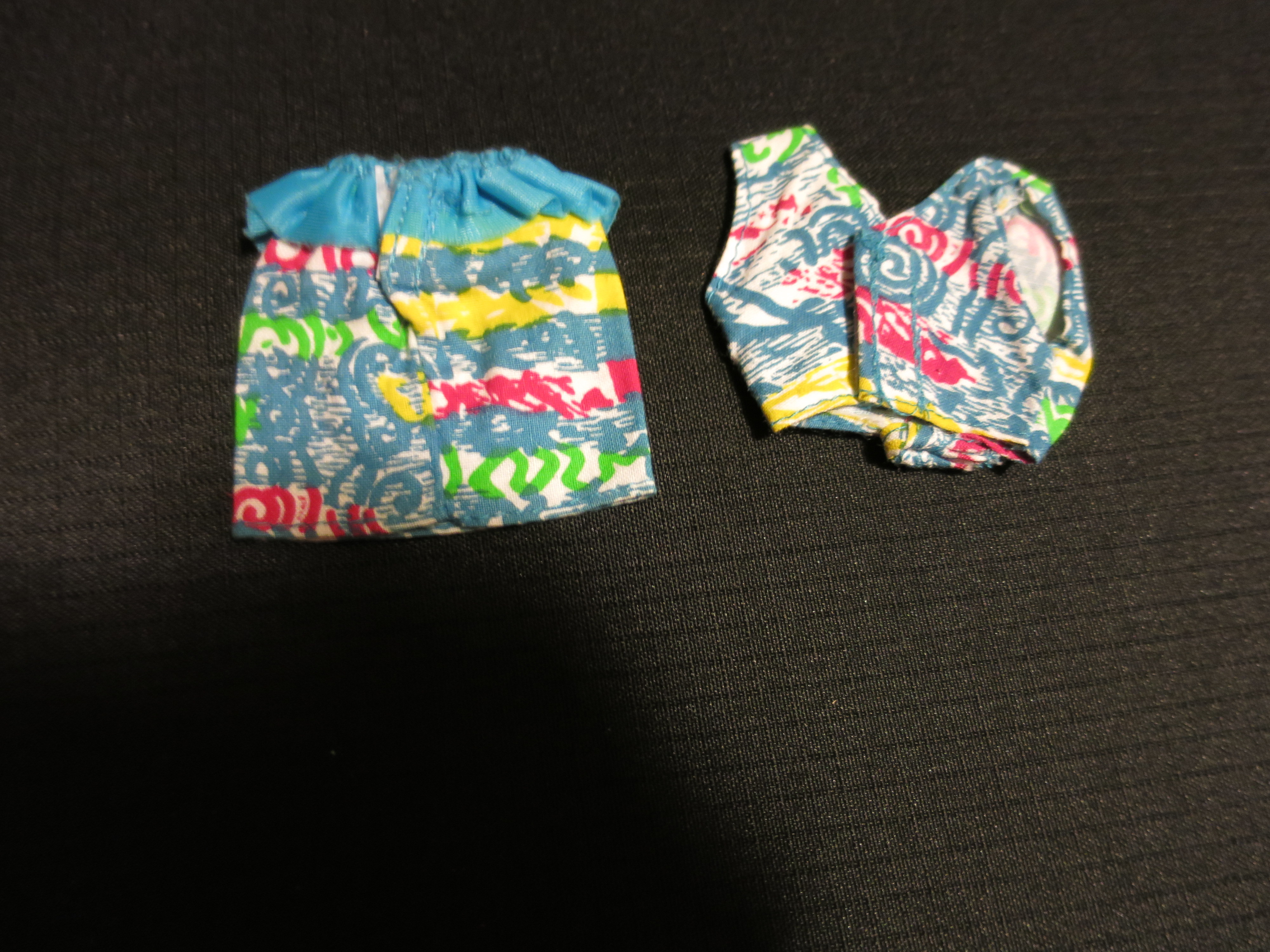 Flannel Doll Slip with embroidered rick rack on hem draw string