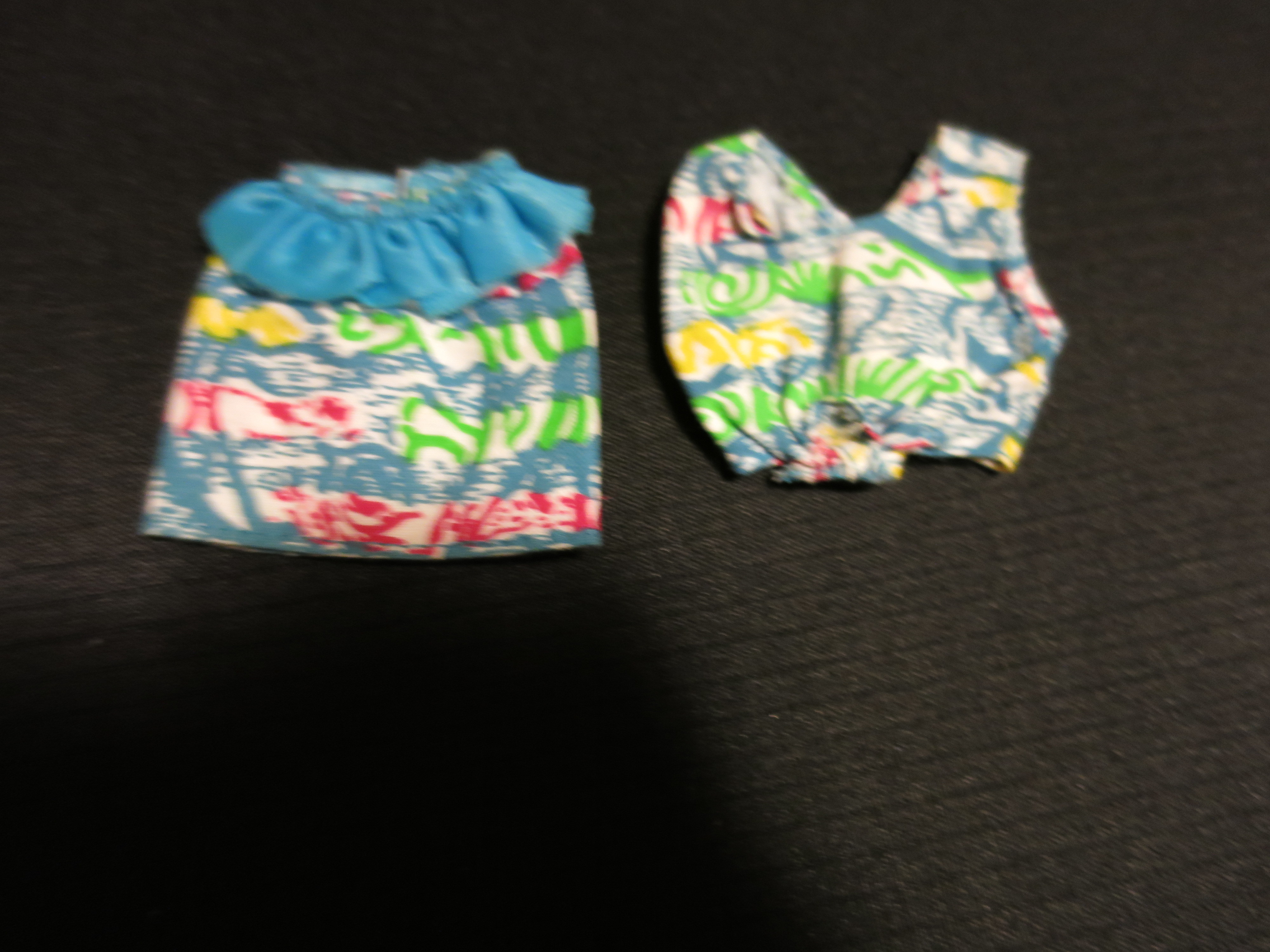 Flannel Doll Slip with embroidered rick rack on hem draw string