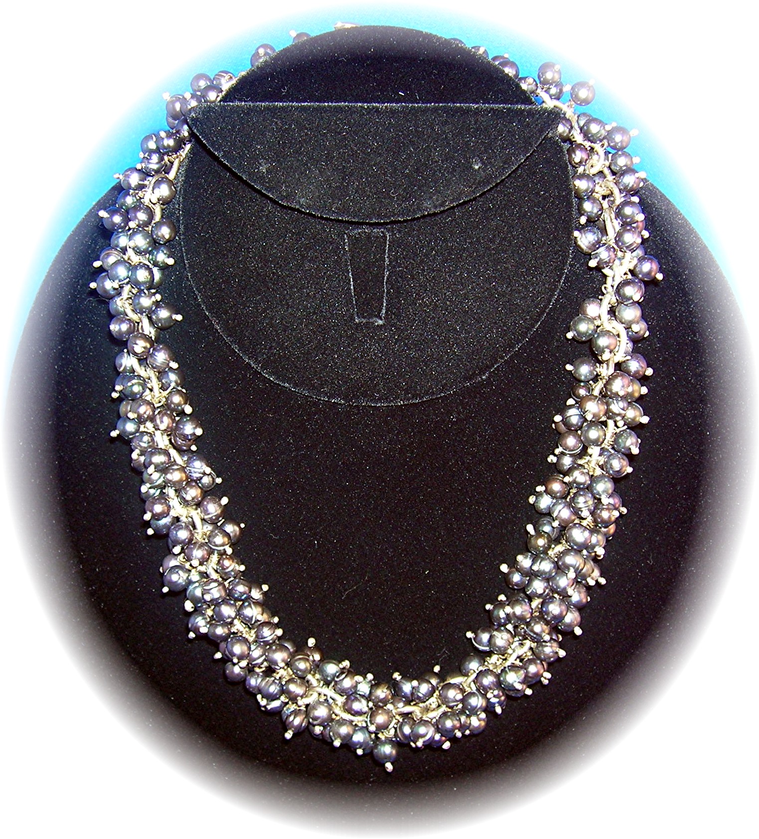 Necklace Sterling Silver Grey Freshwater Pearls