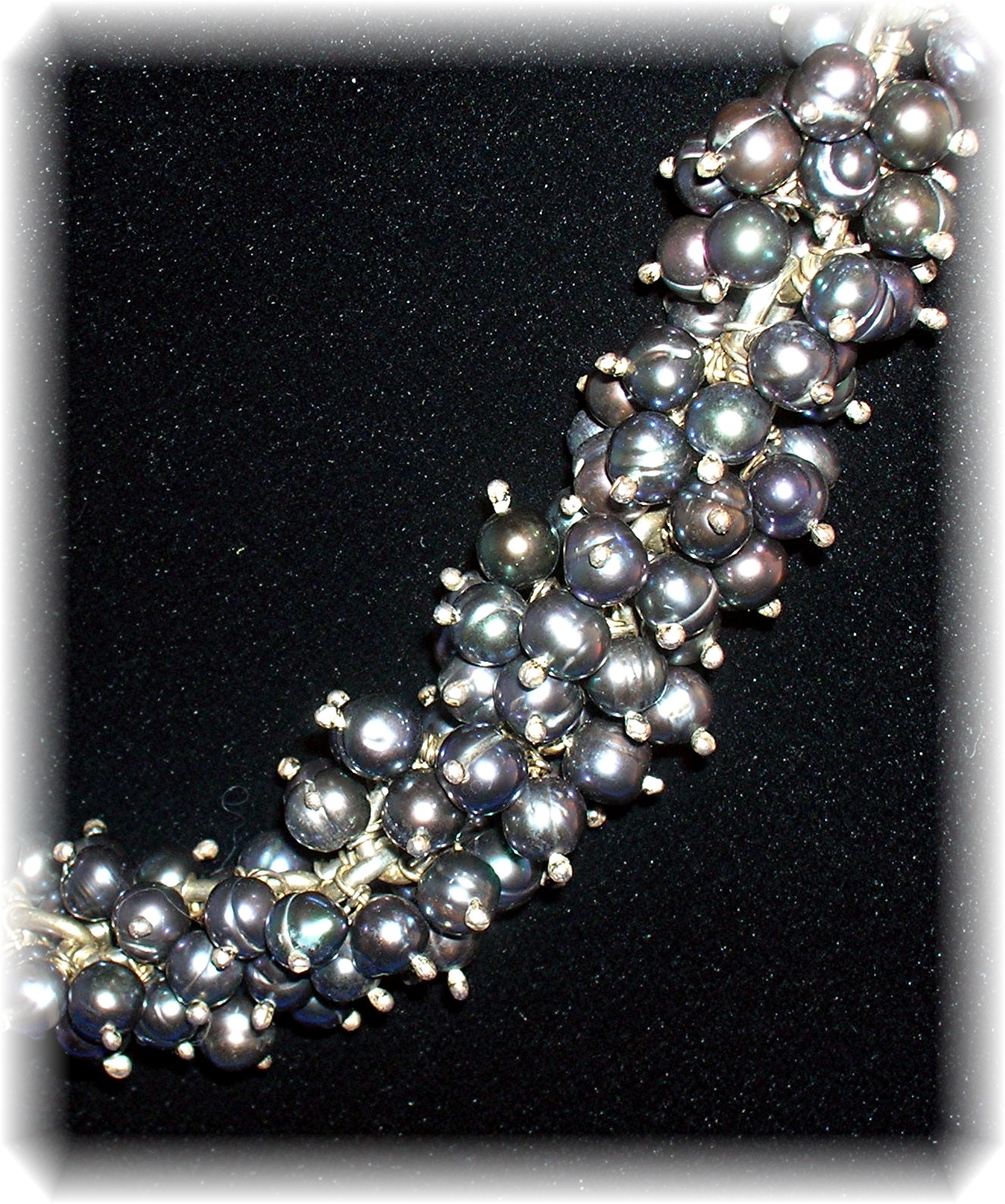 Necklace Sterling Silver Grey Freshwater Pearls