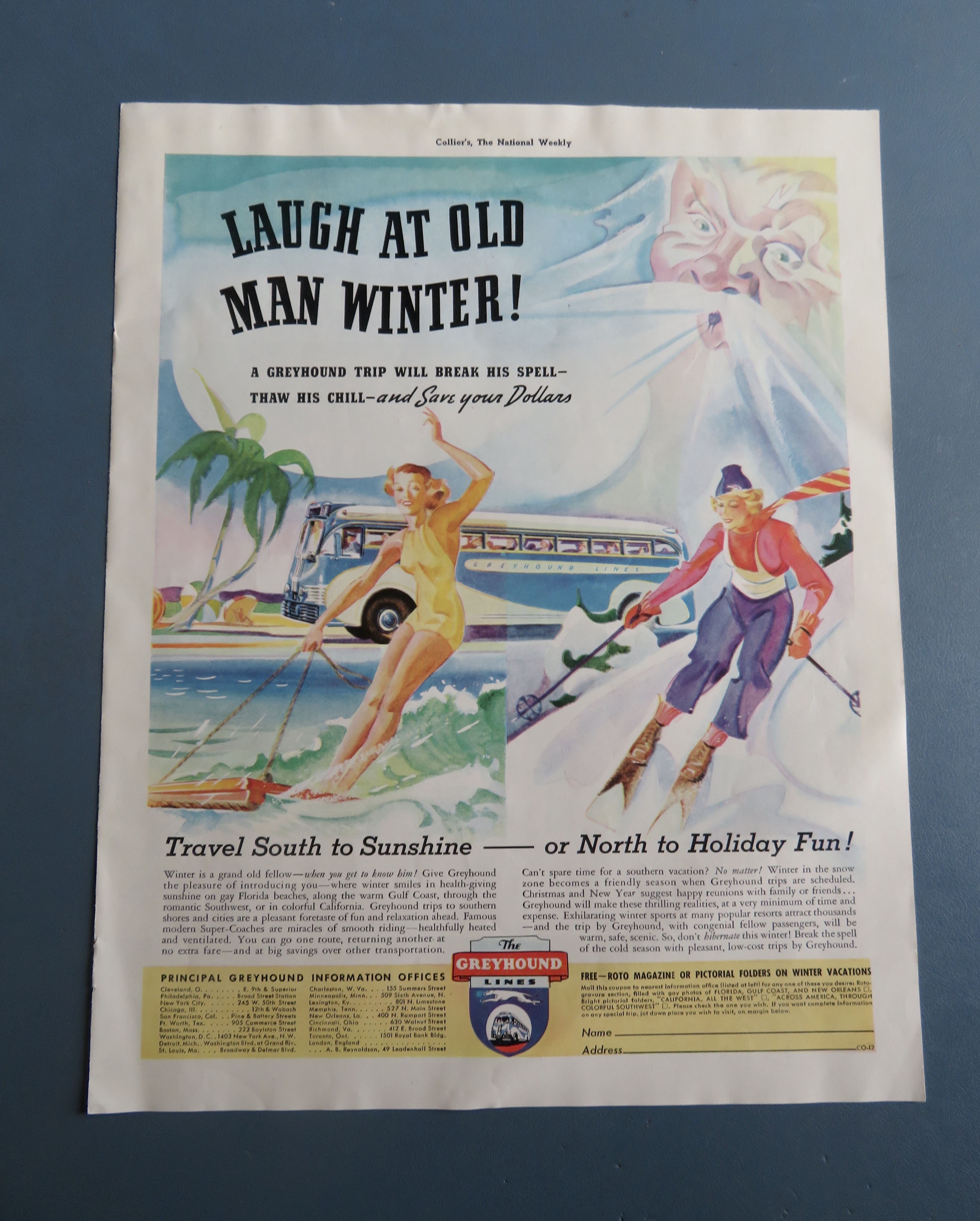 1937 Greyhound Lines with Laugh At Old Man Winter