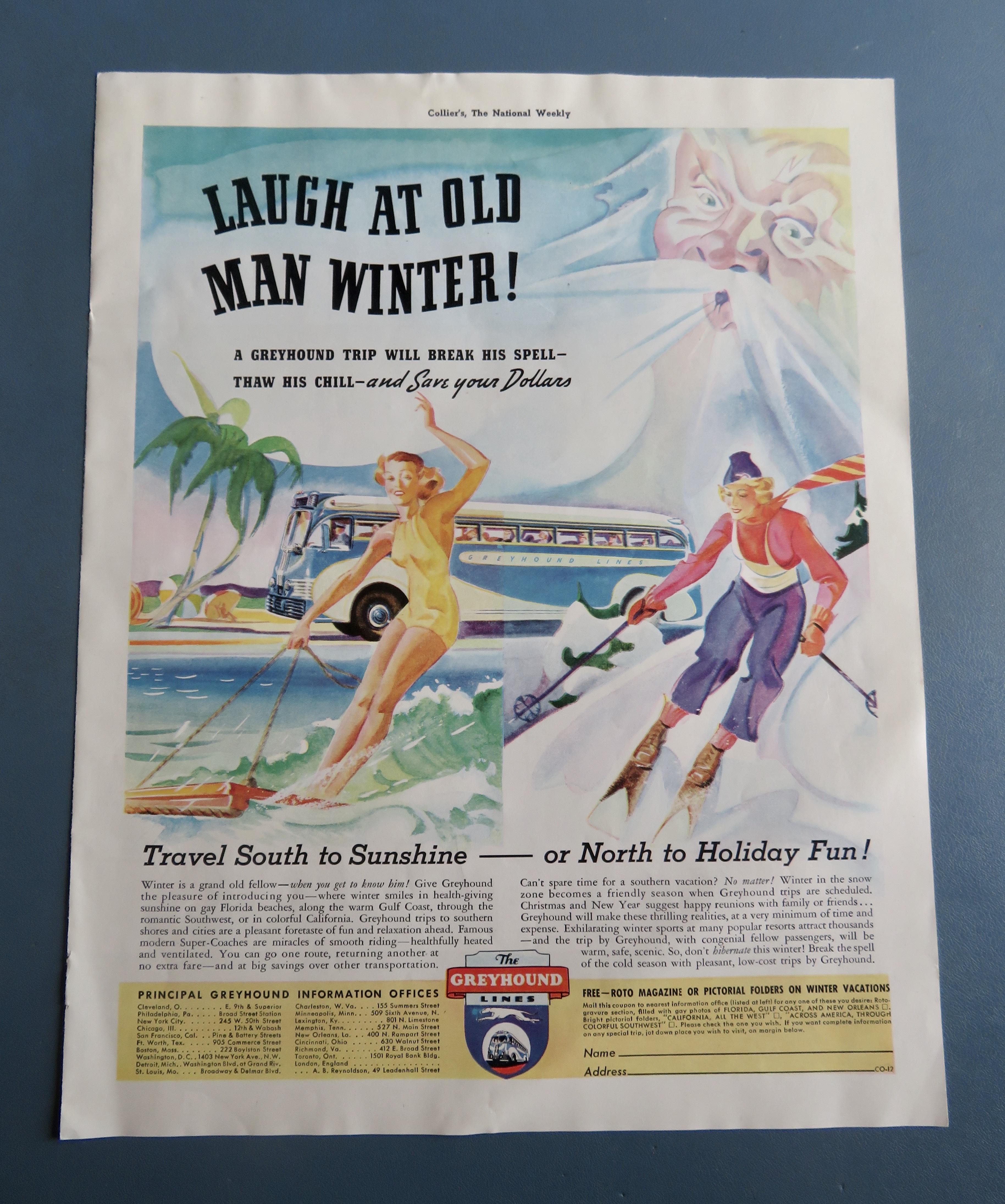 1937 Greyhound Lines with Laugh At Old Man Winter