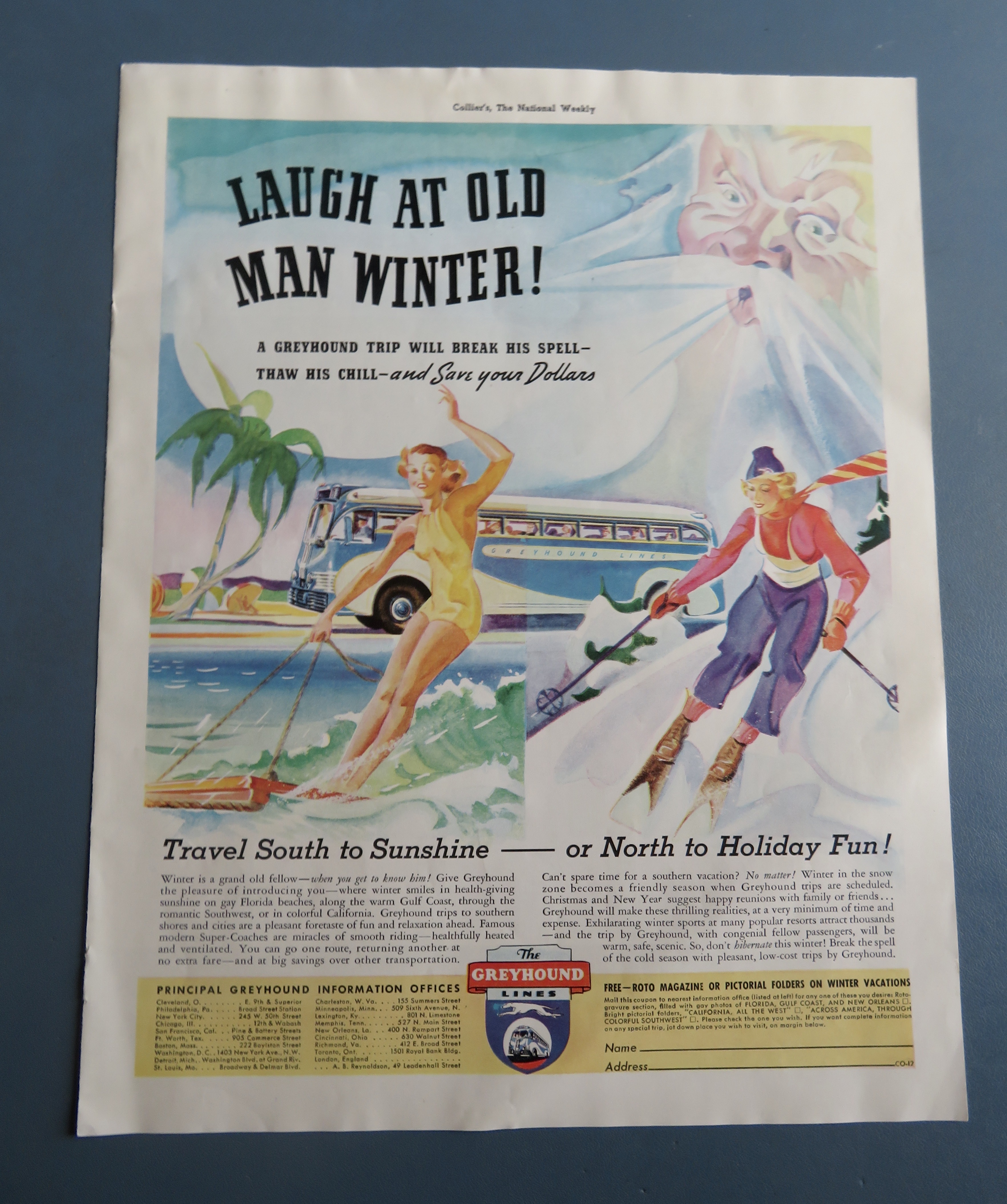 1937 Greyhound Lines with Laugh At Old Man Winter