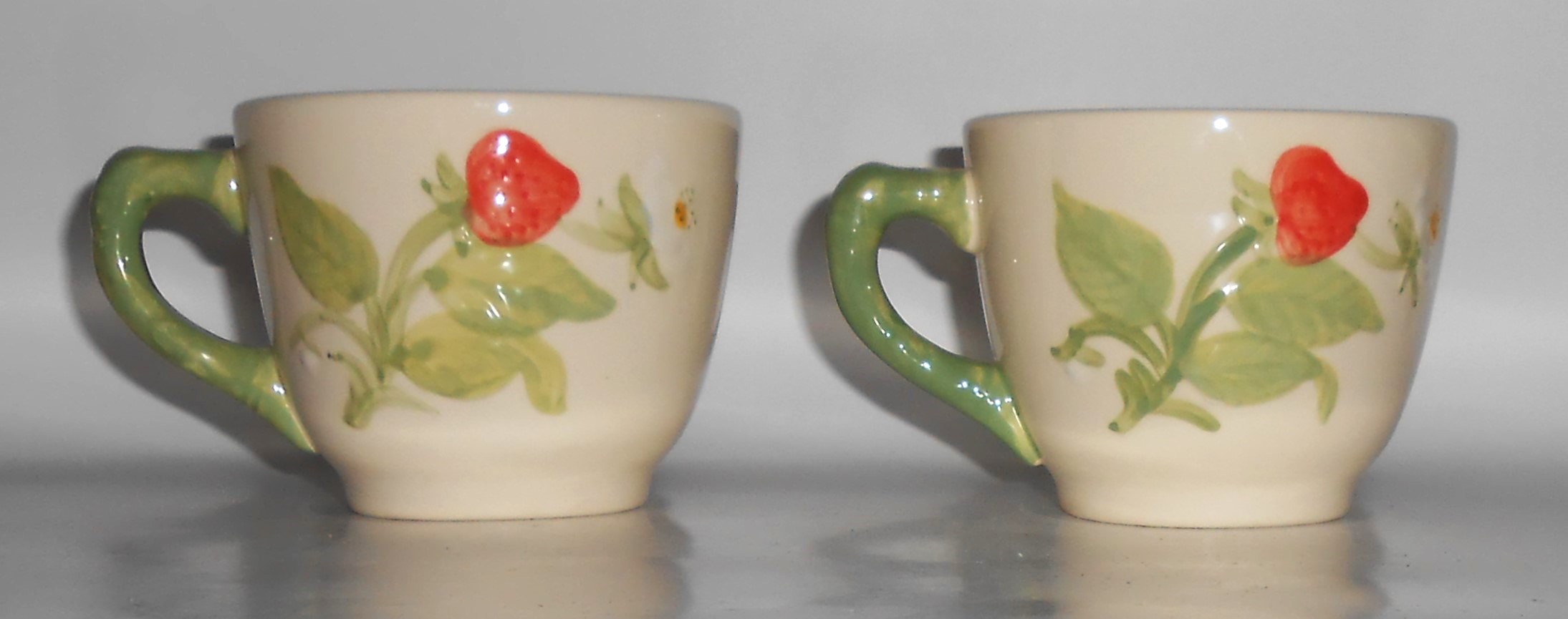 Pair Franciscan Pottery Strawberry Fair Coffee Cups