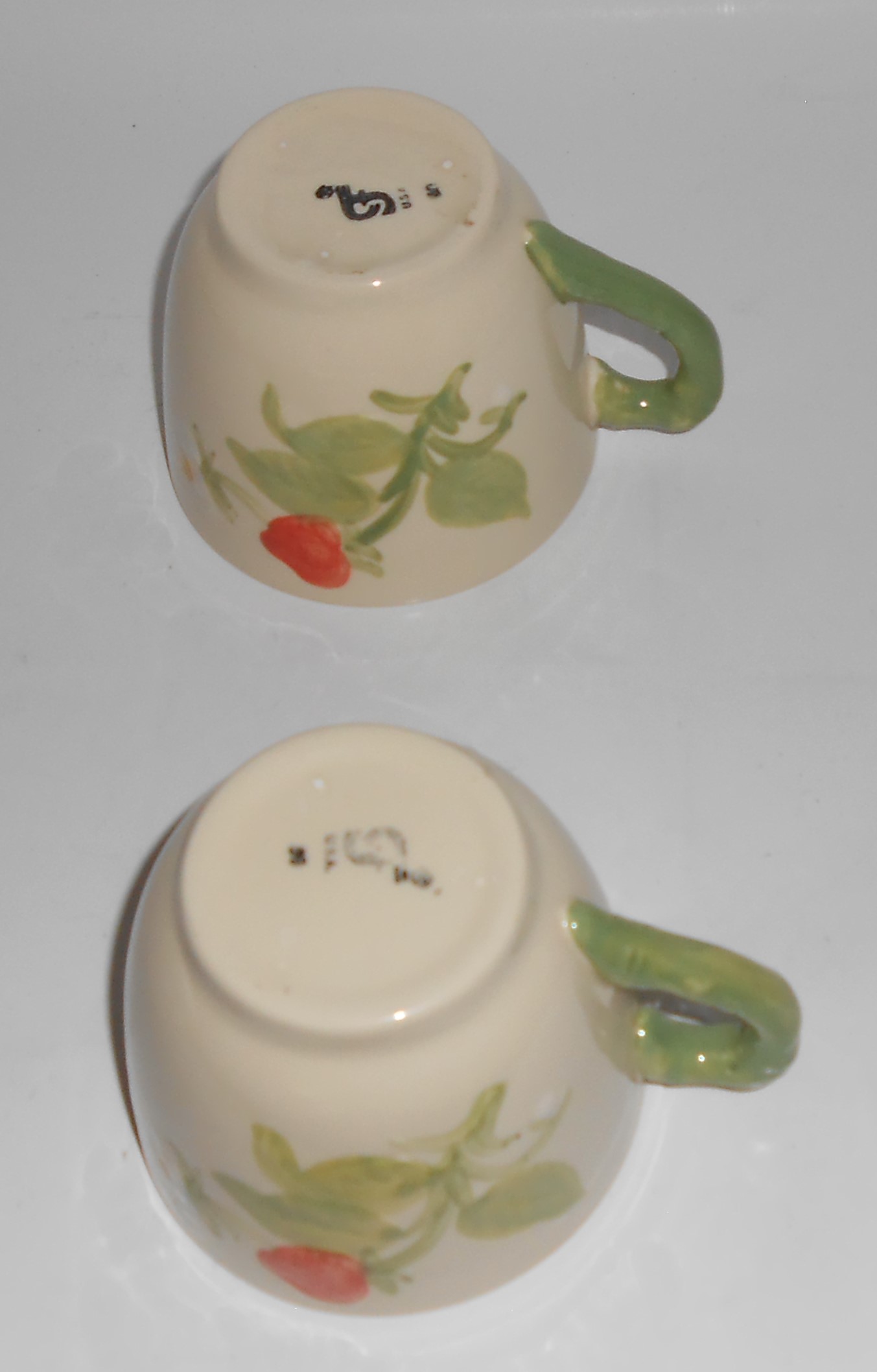 Pair Franciscan Pottery Strawberry Fair Coffee Cups