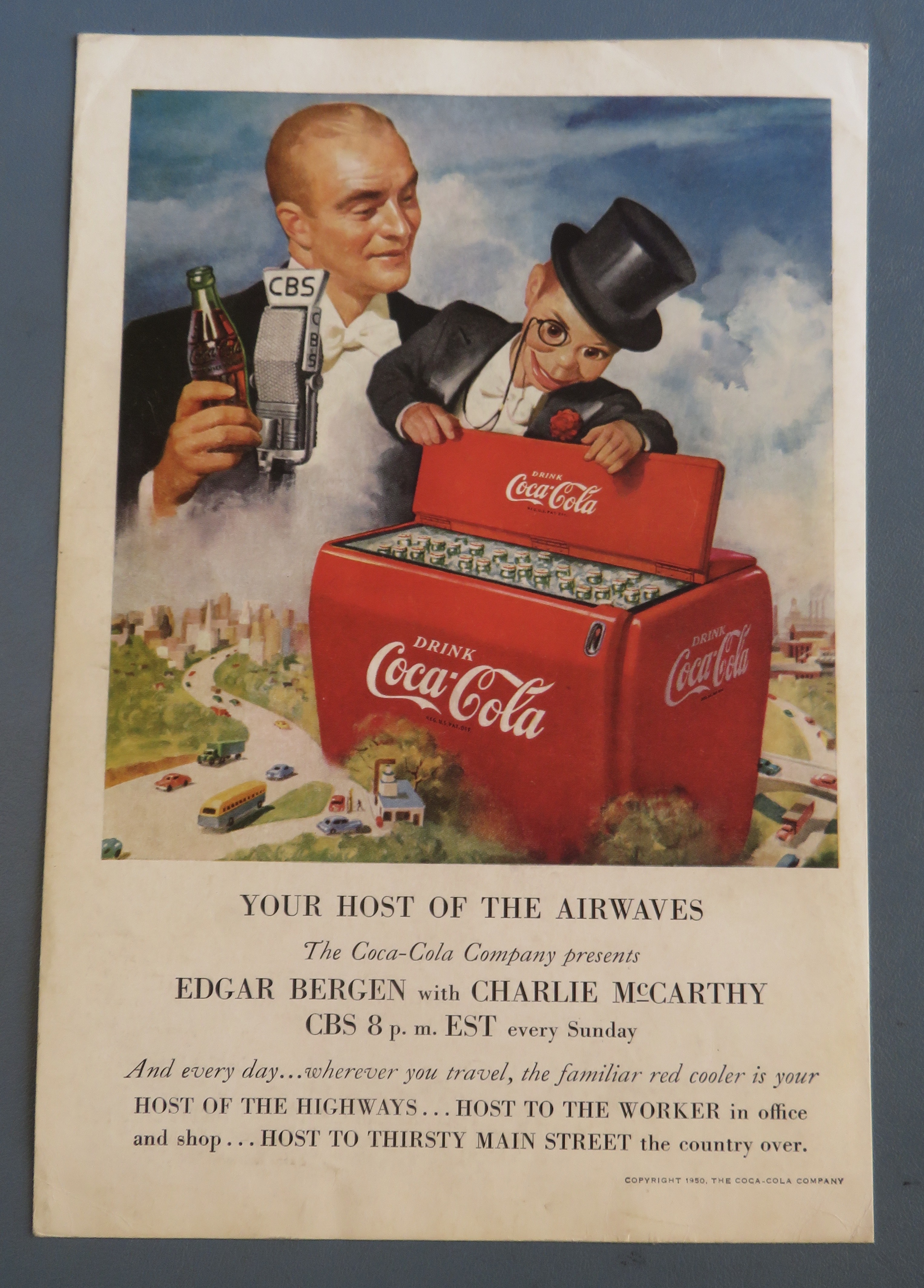 1950 Coca Cola (Coke) w/Edgar Bergen & Charlie McCarthy