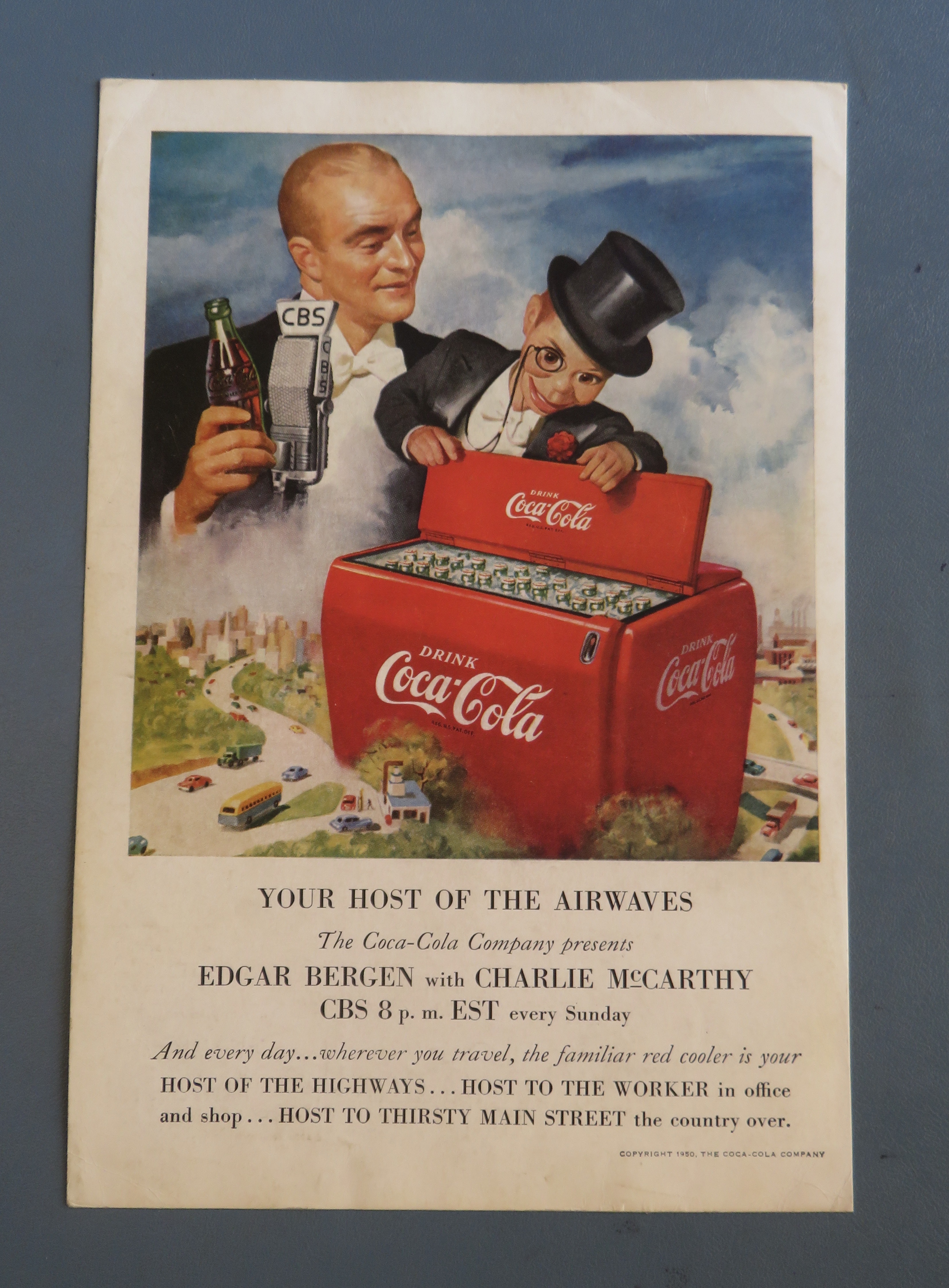 1950 Coca Cola (Coke) w/Edgar Bergen & Charlie McCarthy
