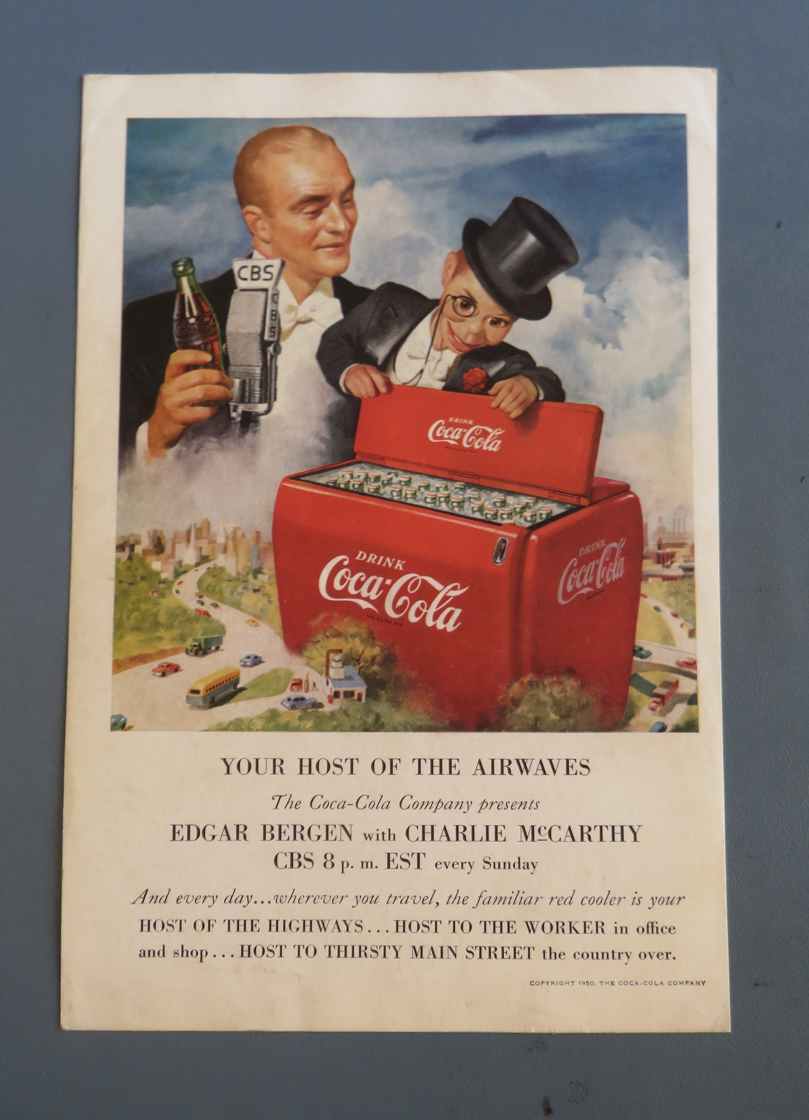 1950 Coca Cola (Coke) w/Edgar Bergen & Charlie McCarthy
