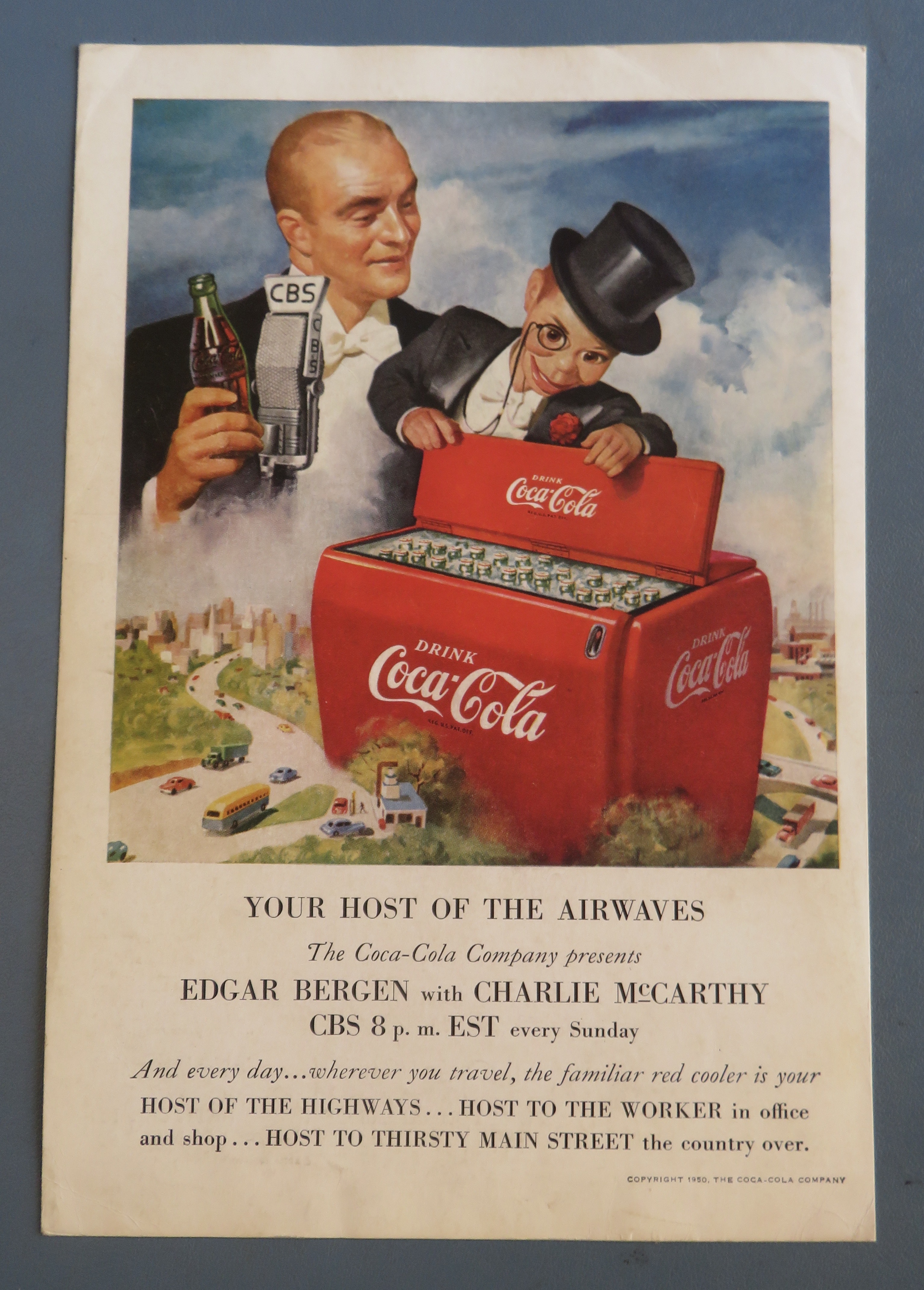 1950 Coca Cola (Coke) w/Edgar Bergen & Charlie McCarthy