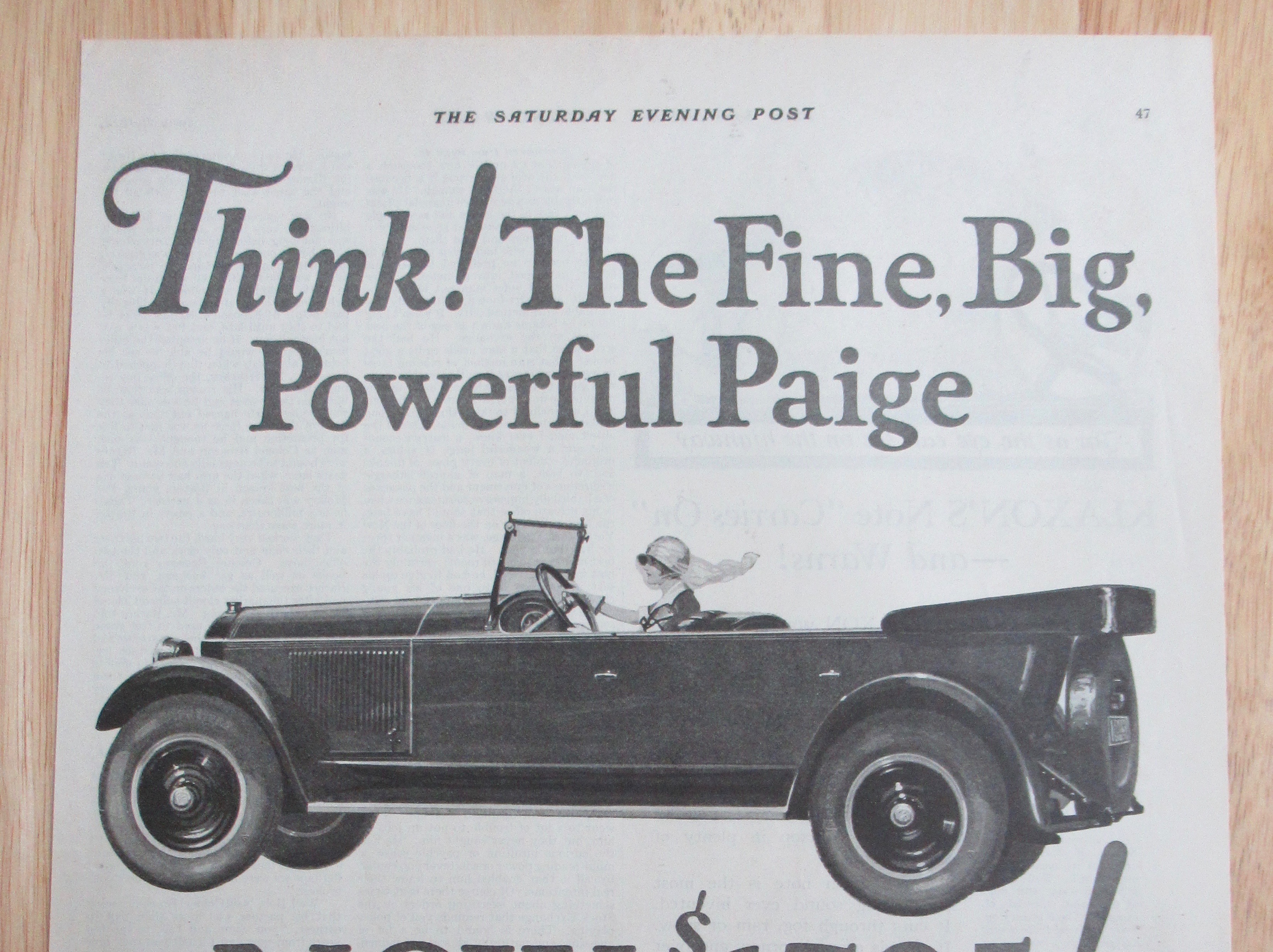 1924 Paige Automobile with the Fine Big Powerful Paige