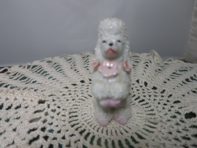 Poodle Porcelain Spaghetti Figurine Japan