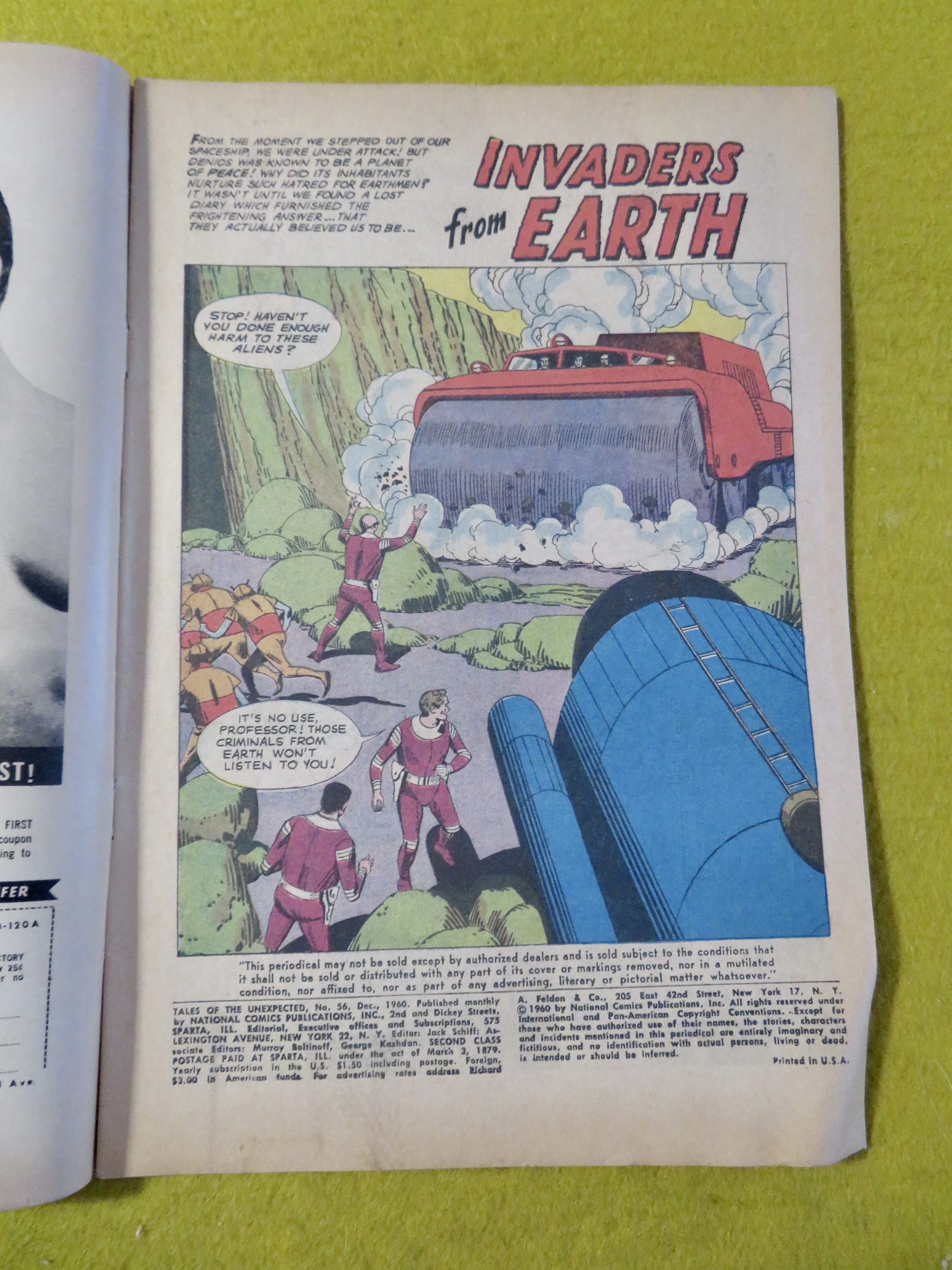 Tales Of The Unexpected Comic December 1960 Invaders