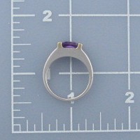 14K Gold Sterling Silver Amethyst Size 8 Hong Kong
