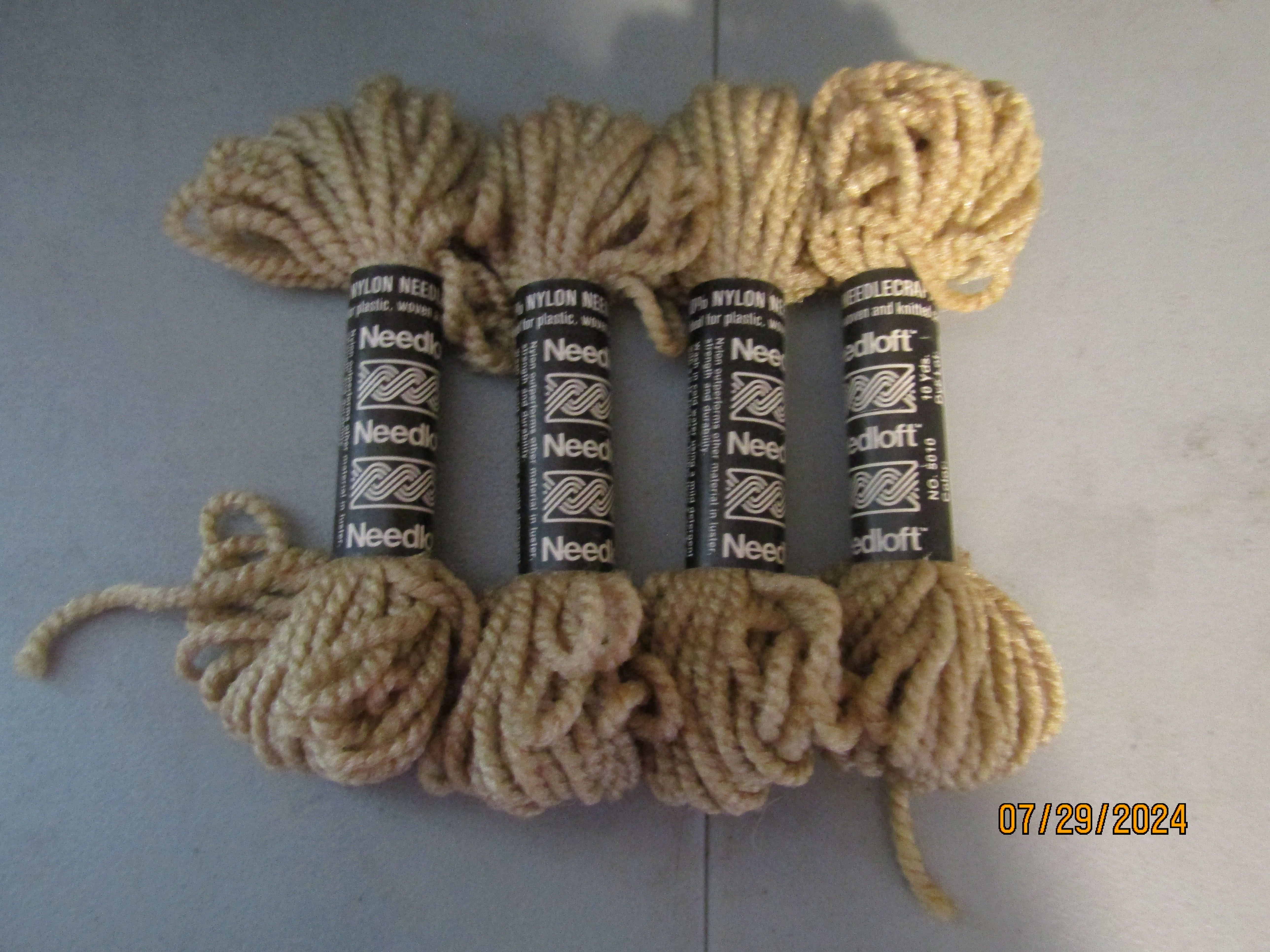 Vintage Needleloft Tan Plastic Canvas Yarn