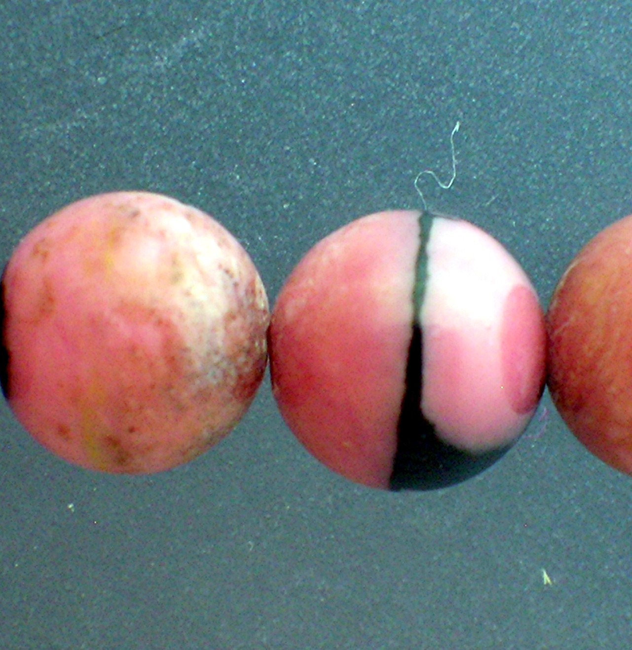 Rhodocrosite Pink Black Beads Unstrung