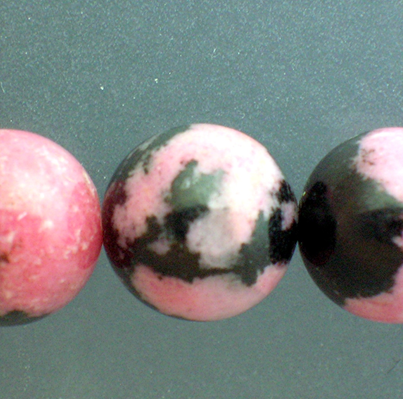 Rhodocrosite Pink Black Beads Unstrung