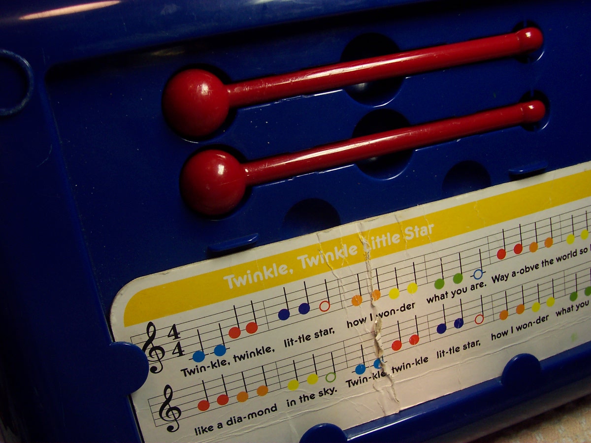 Vintage Musical Toy Xylophone & Keyboard Set