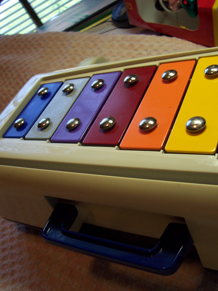 Vintage Musical Toy Xylophone & Keyboard Set