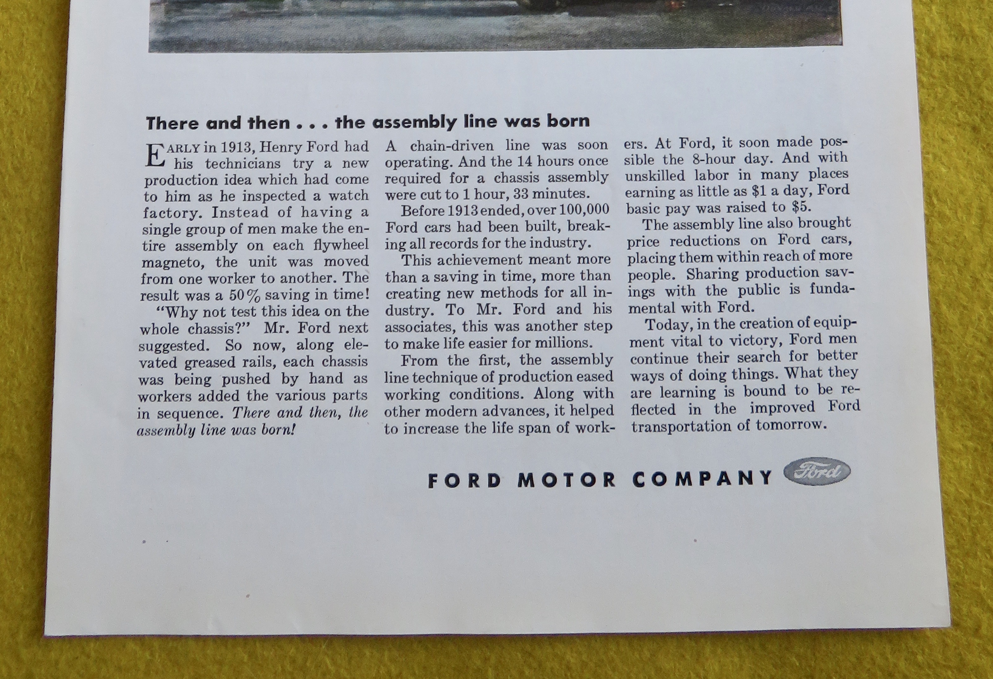 1944 Ford Motor Company with Men Checking Tires
