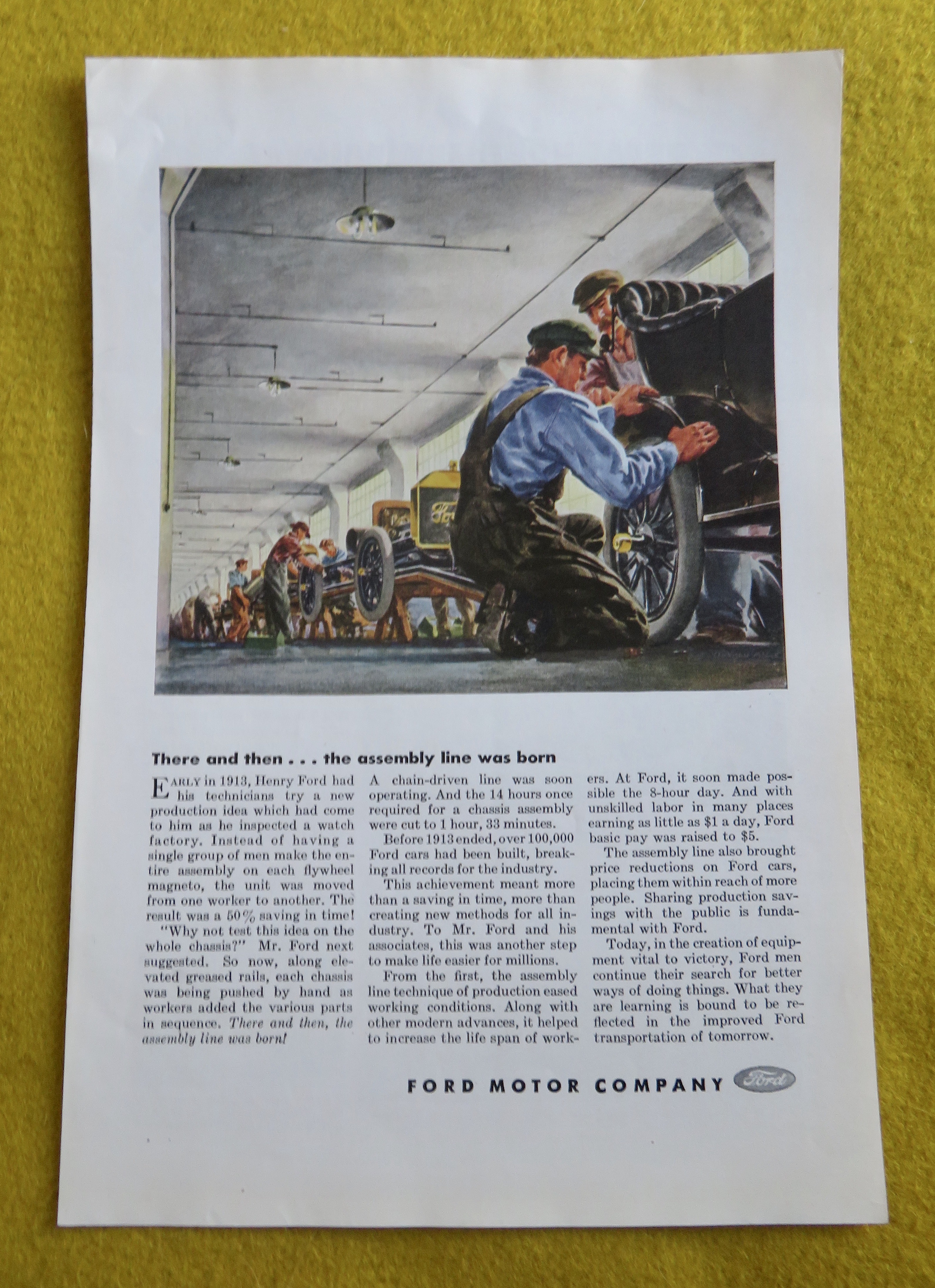 1944 Ford Motor Company with Men Checking Tires