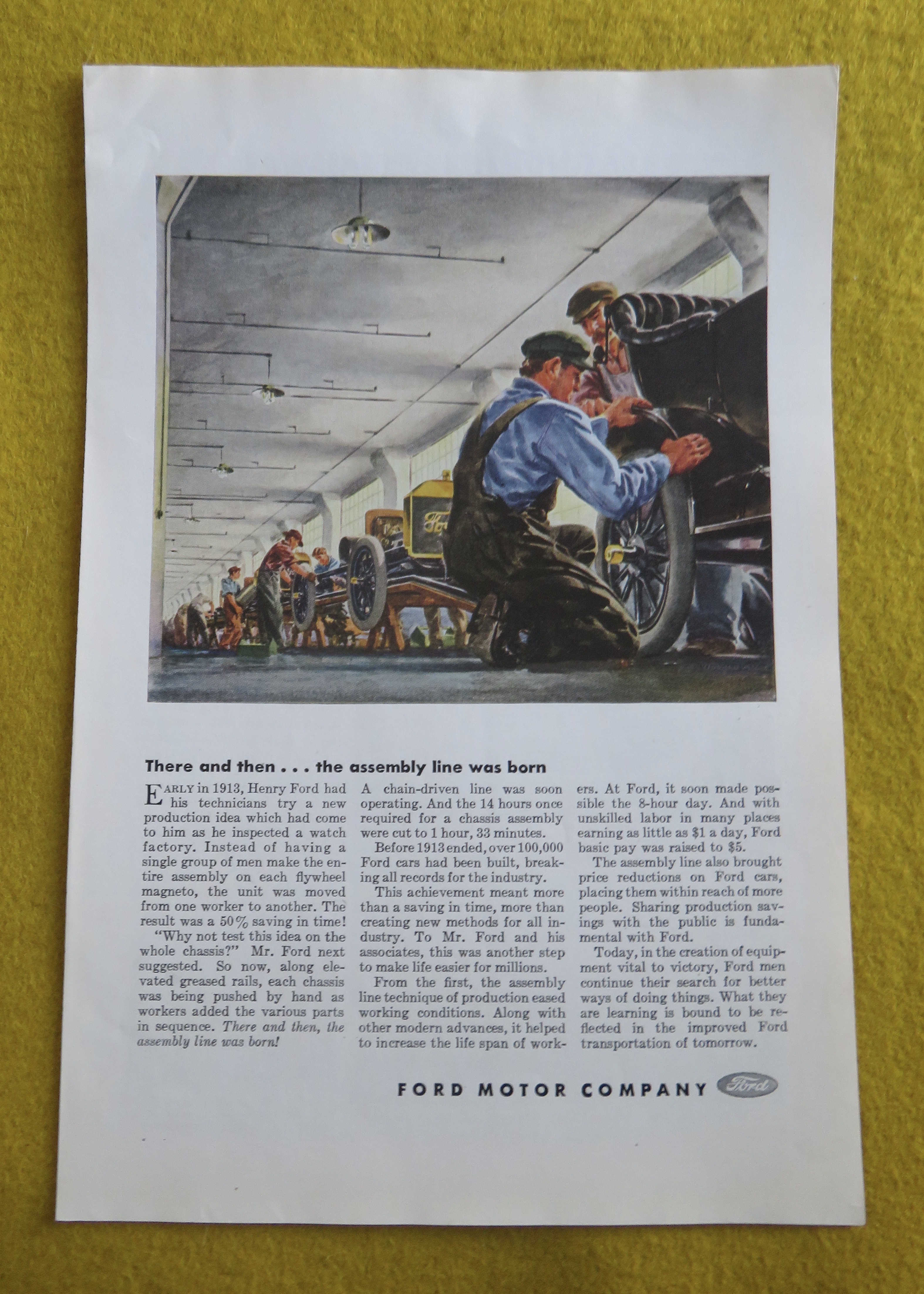 1944 Ford Motor Company with Men Checking Tires