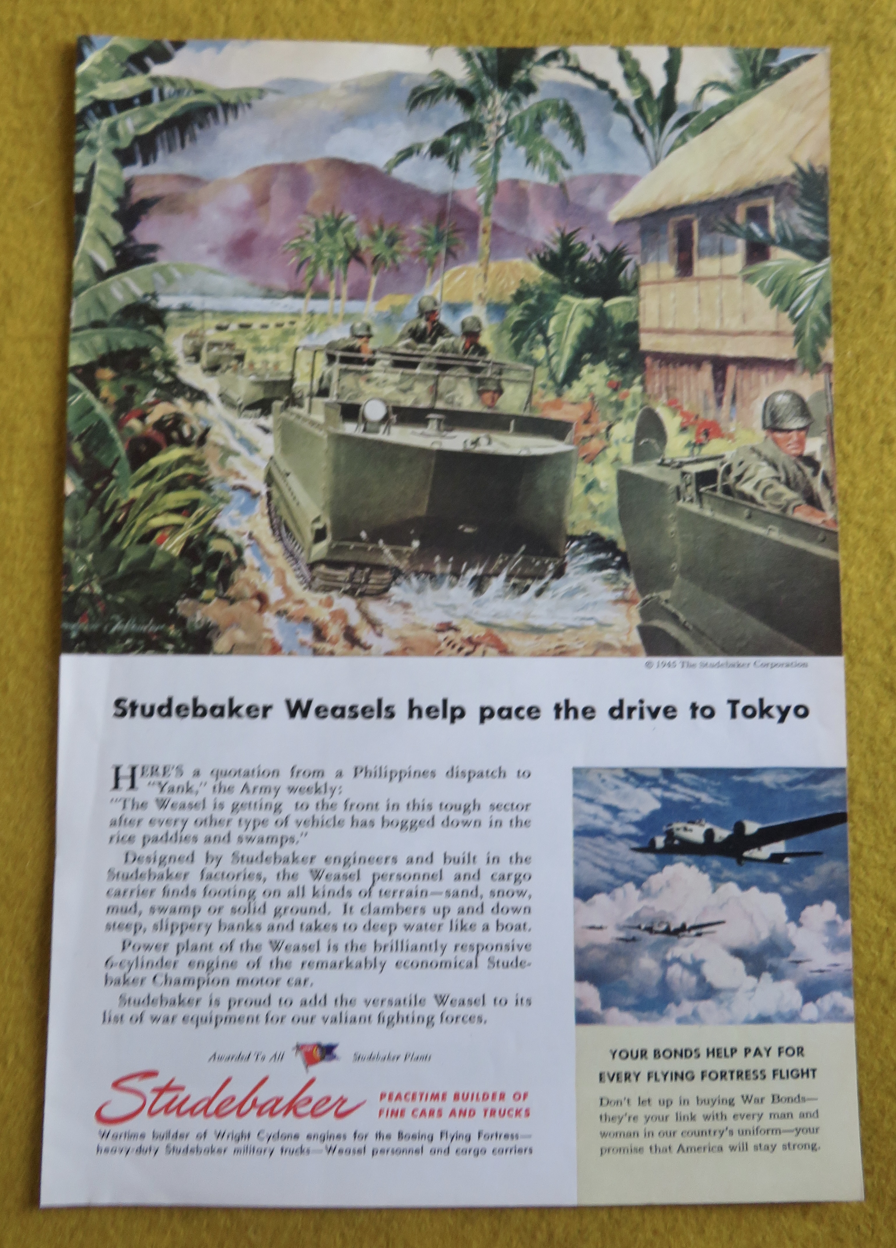 1945 Studebaker Automobile with Studebaker Weasels