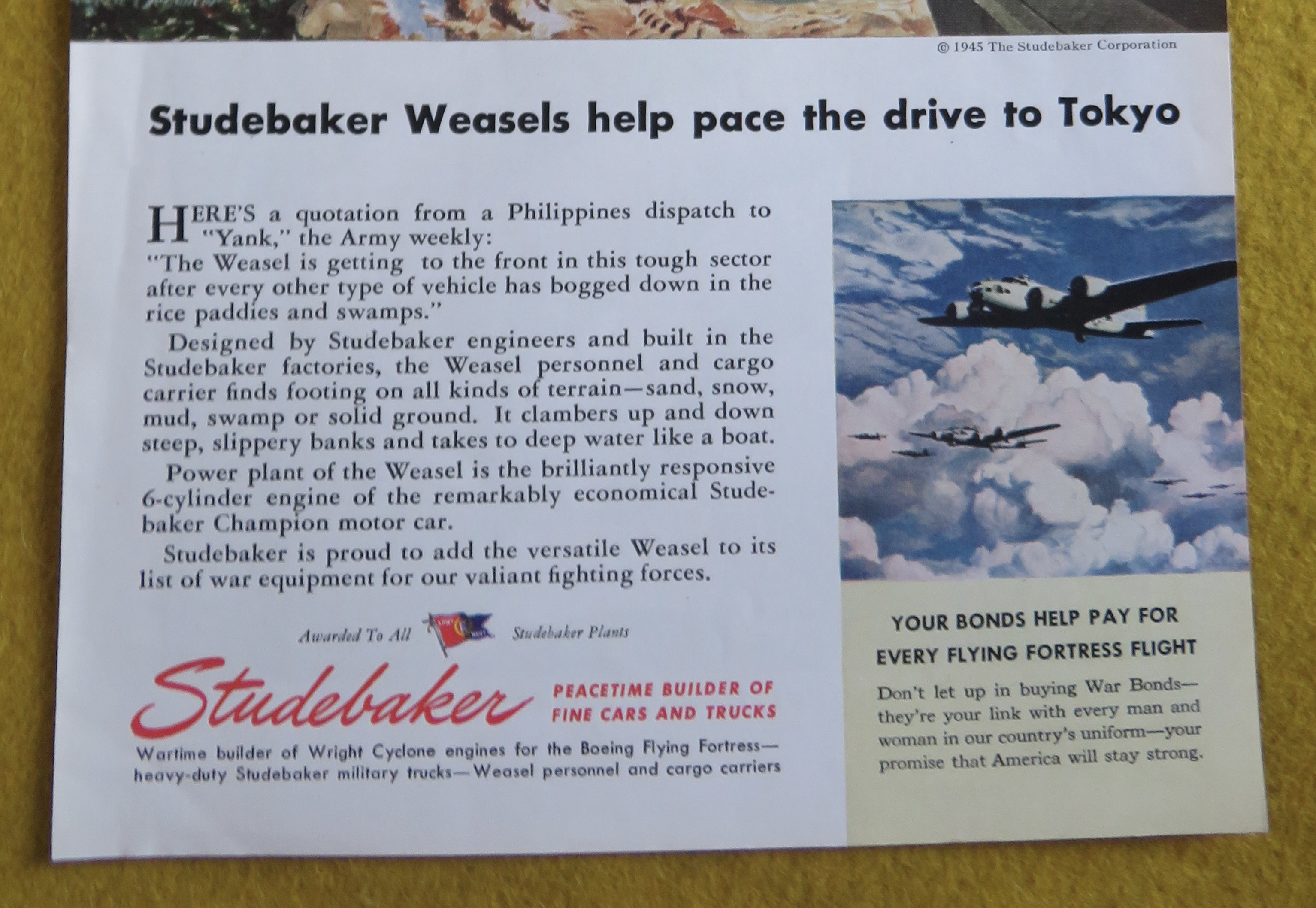 1945 Studebaker Automobile with Studebaker Weasels