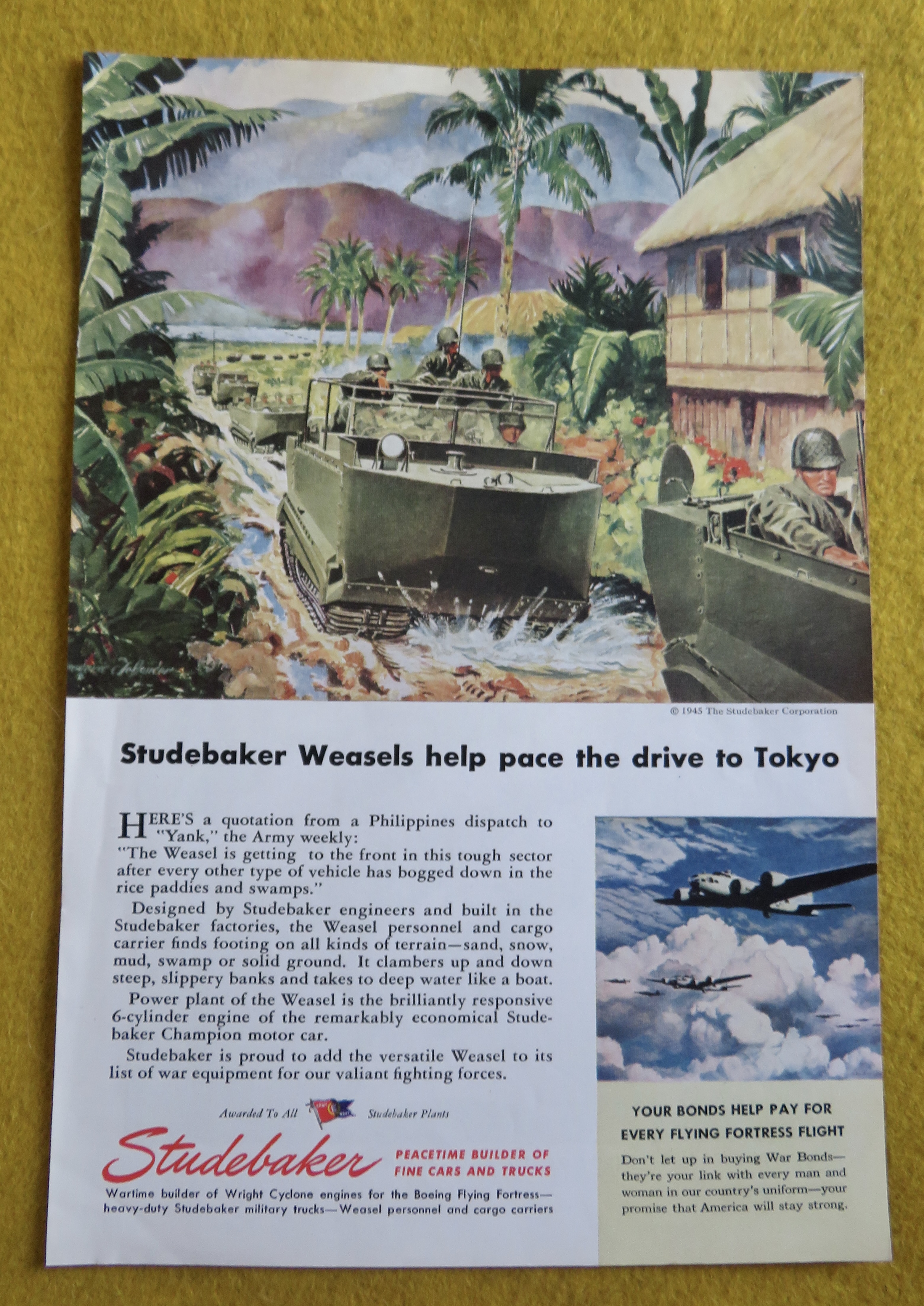 1945 Studebaker Automobile with Studebaker Weasels