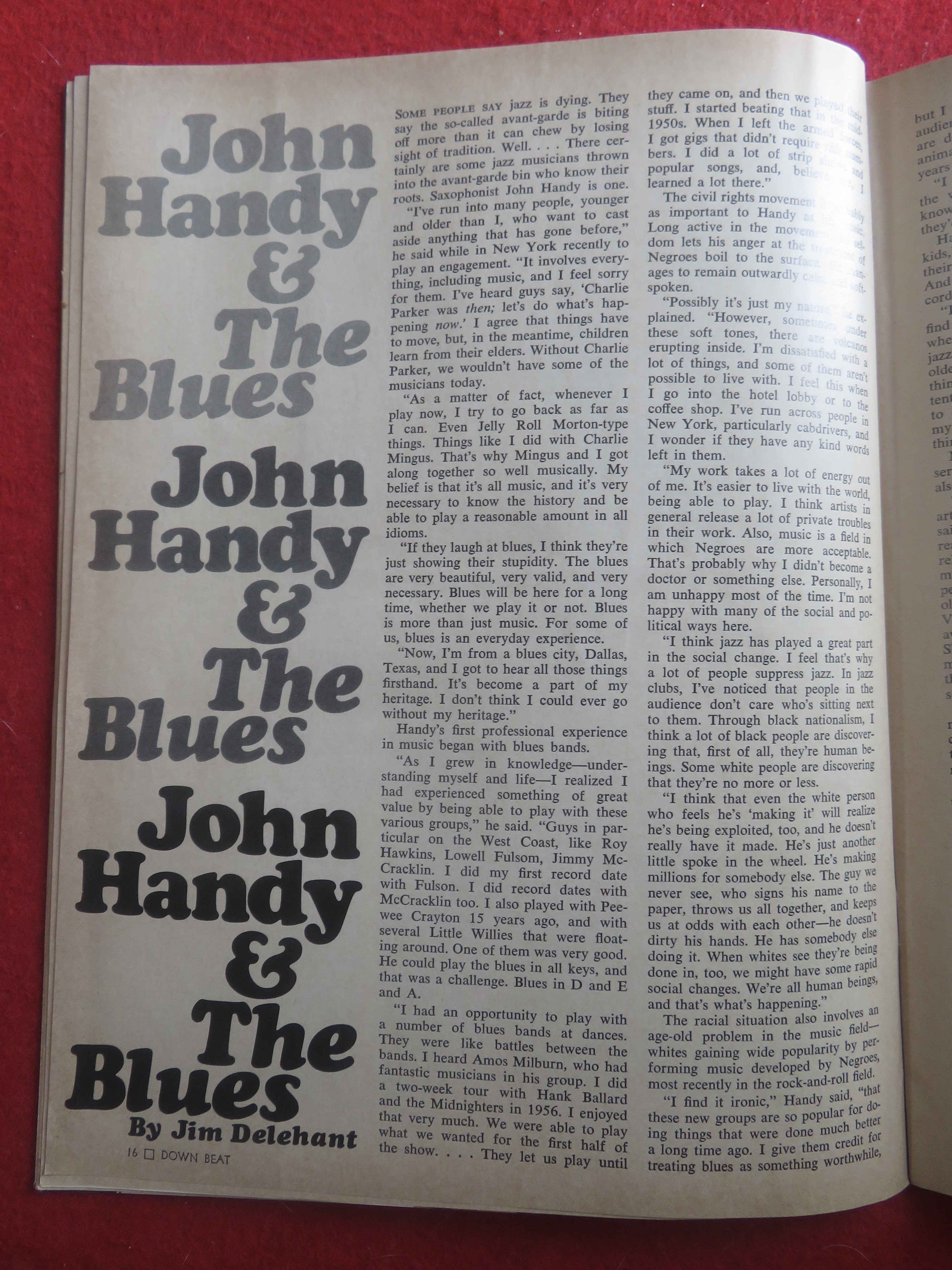 Down Beat Magazine May 4, 1967 John Handy & The Blues