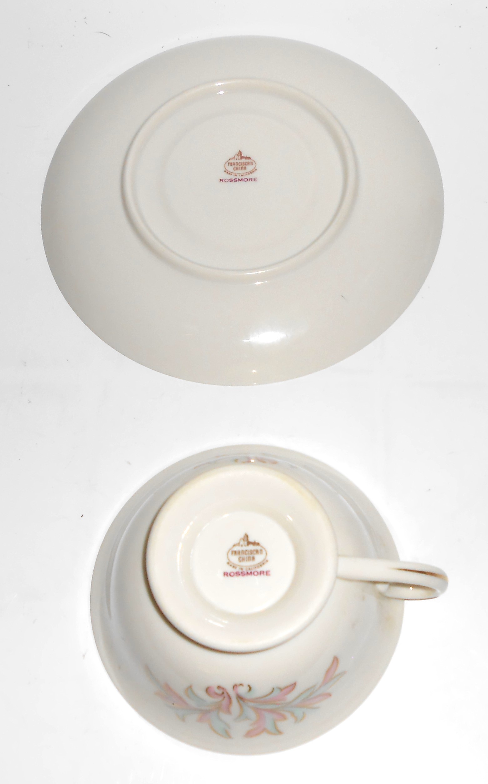 Franciscan Pottery China Rossmore Cup & Saucer Set