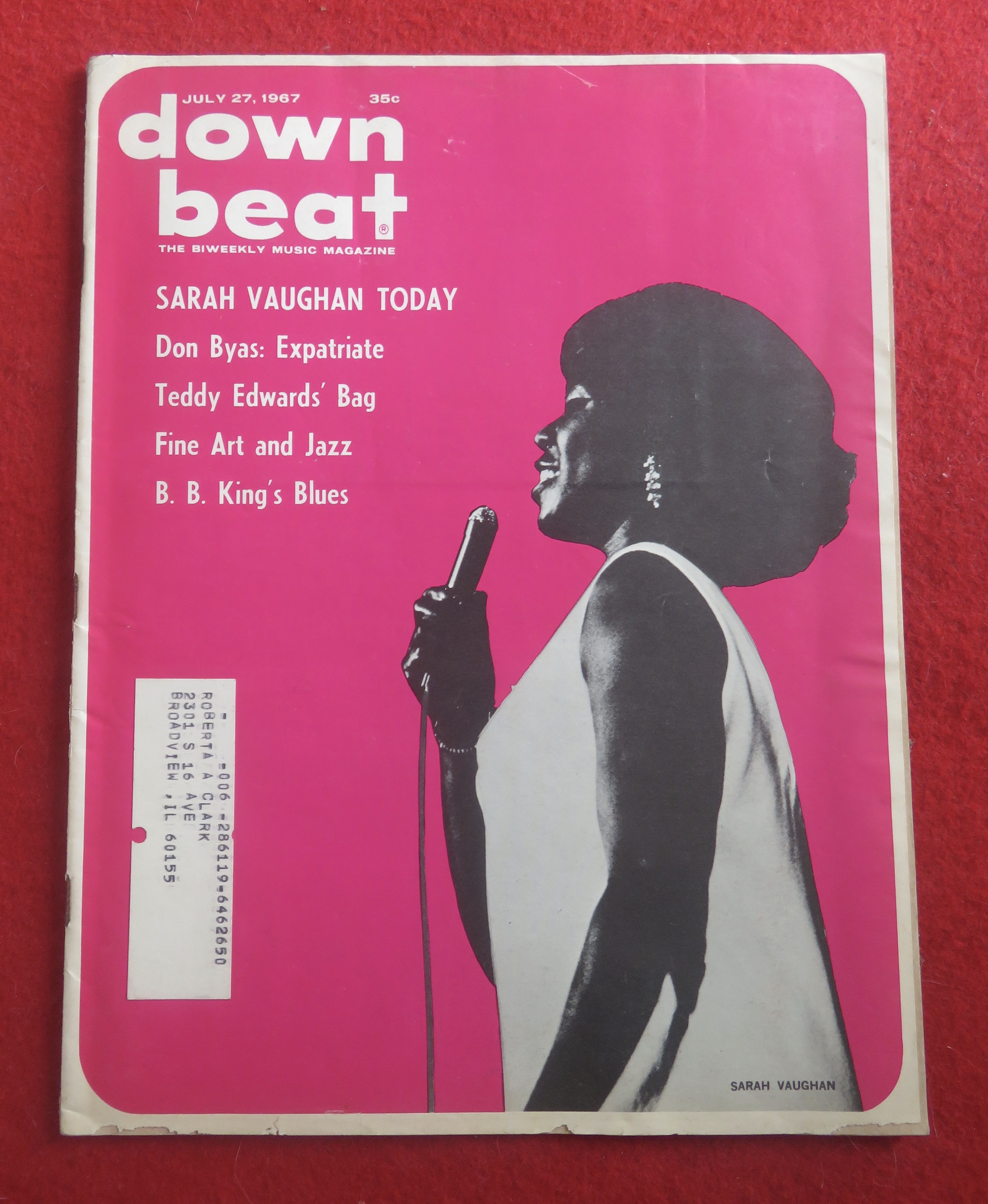 Downbeat Magazine July 27, 1967 Sarah Vaughan Today