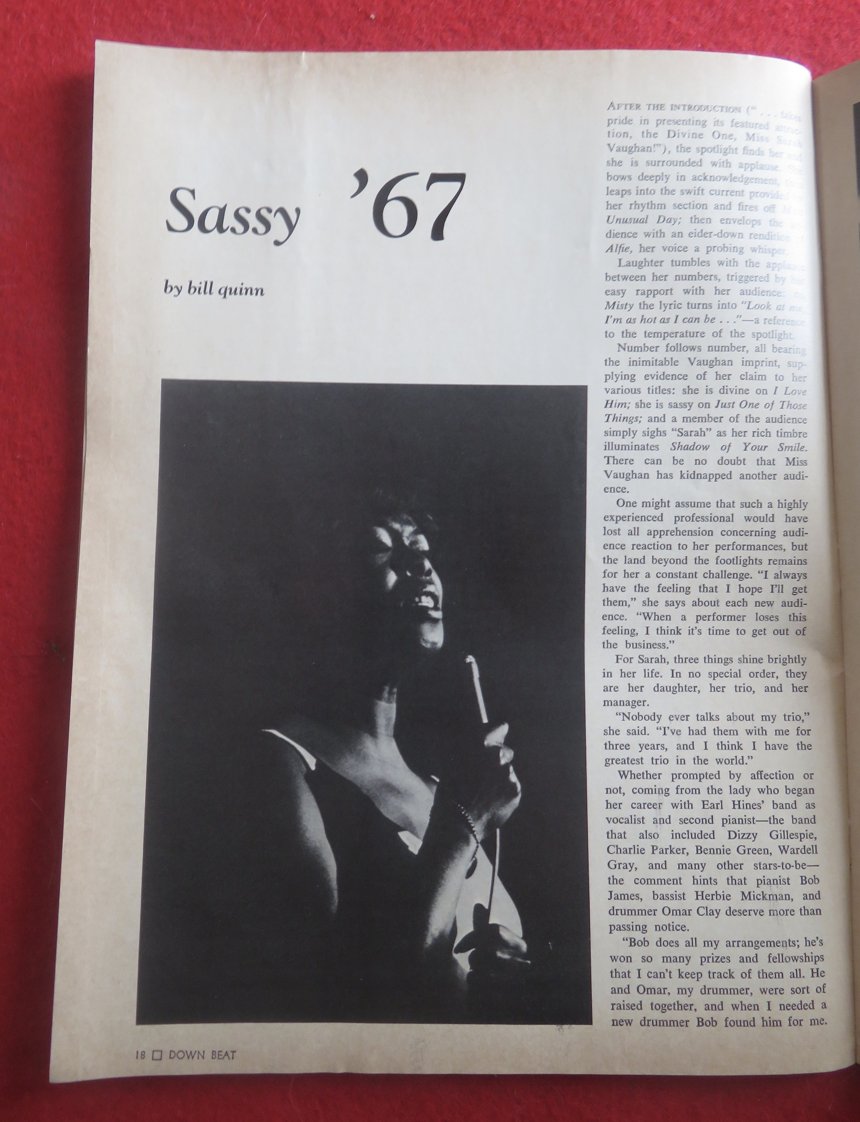 Downbeat Magazine July 27, 1967 Sarah Vaughan Today