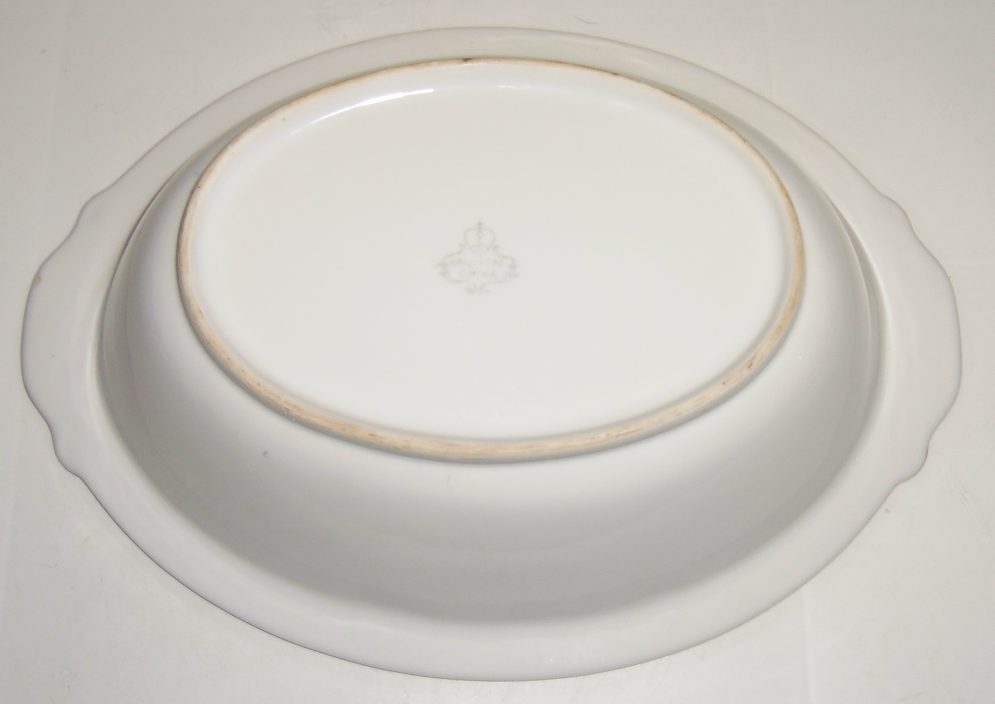 Oriental China Hand Decorated Mt Fuji Vegetable Bowl!