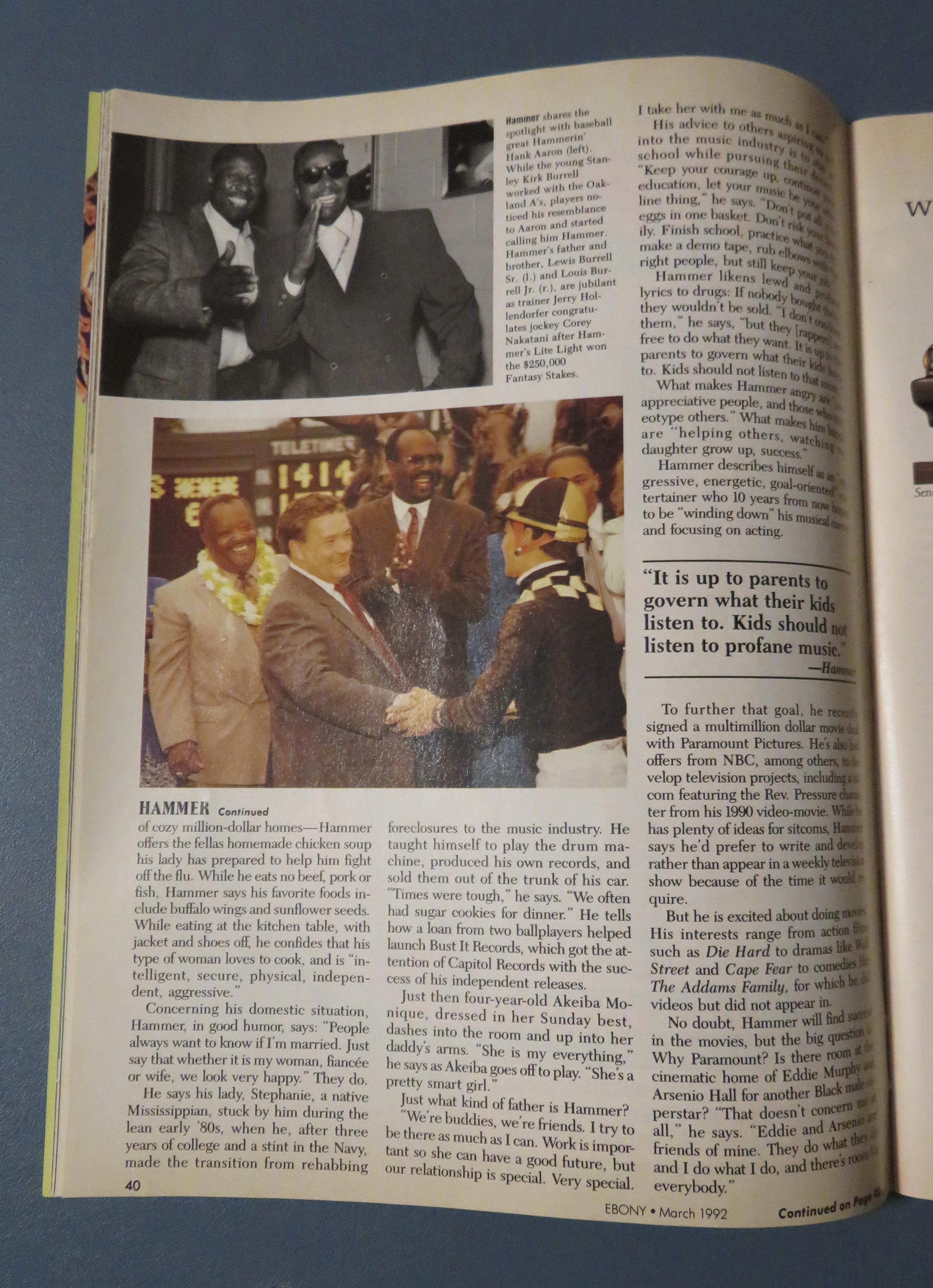 Ebony Magazine March 1992 M C Hammer