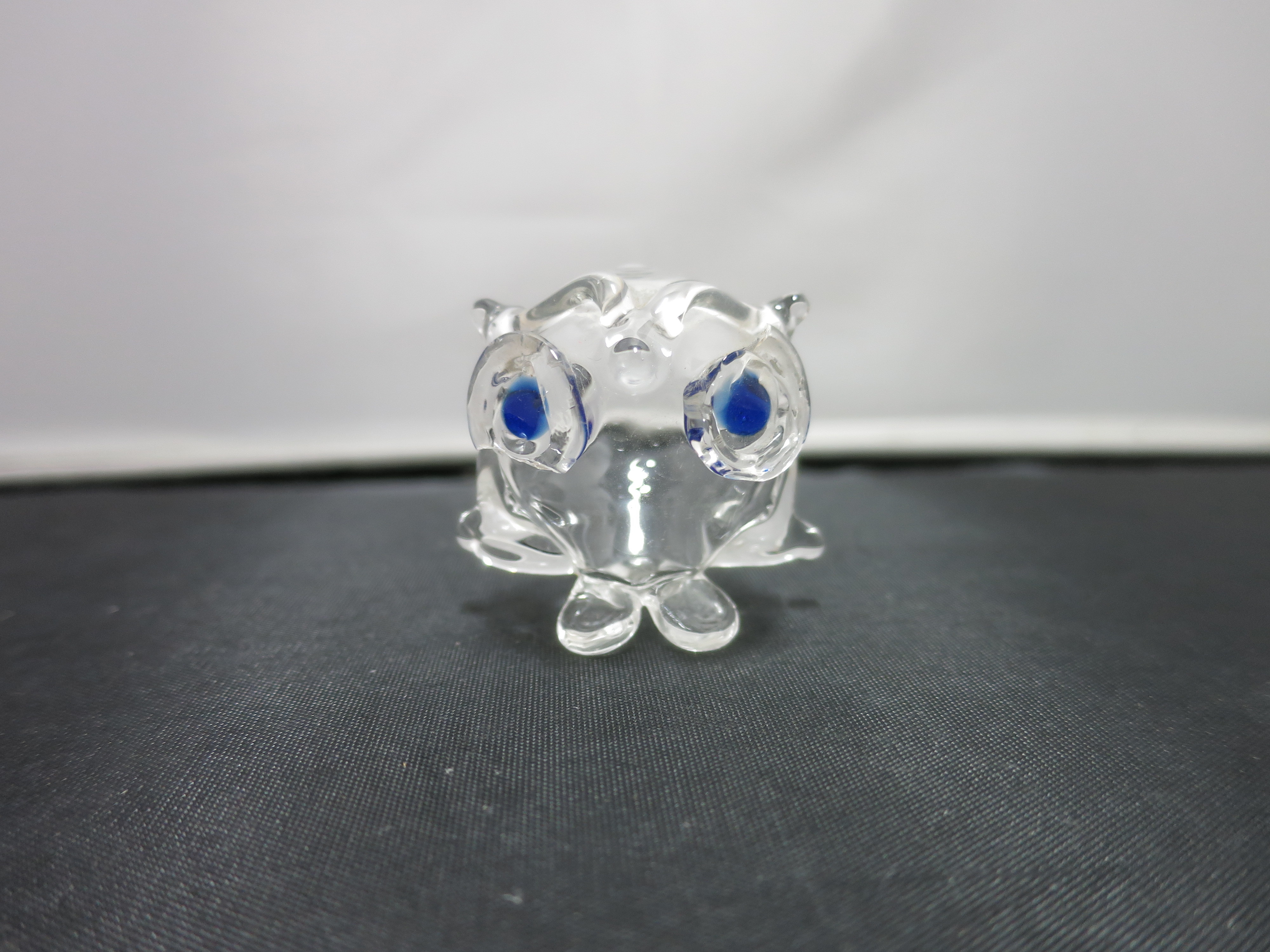Blown Glass Owl Figurine miniature 1 1/2 inch