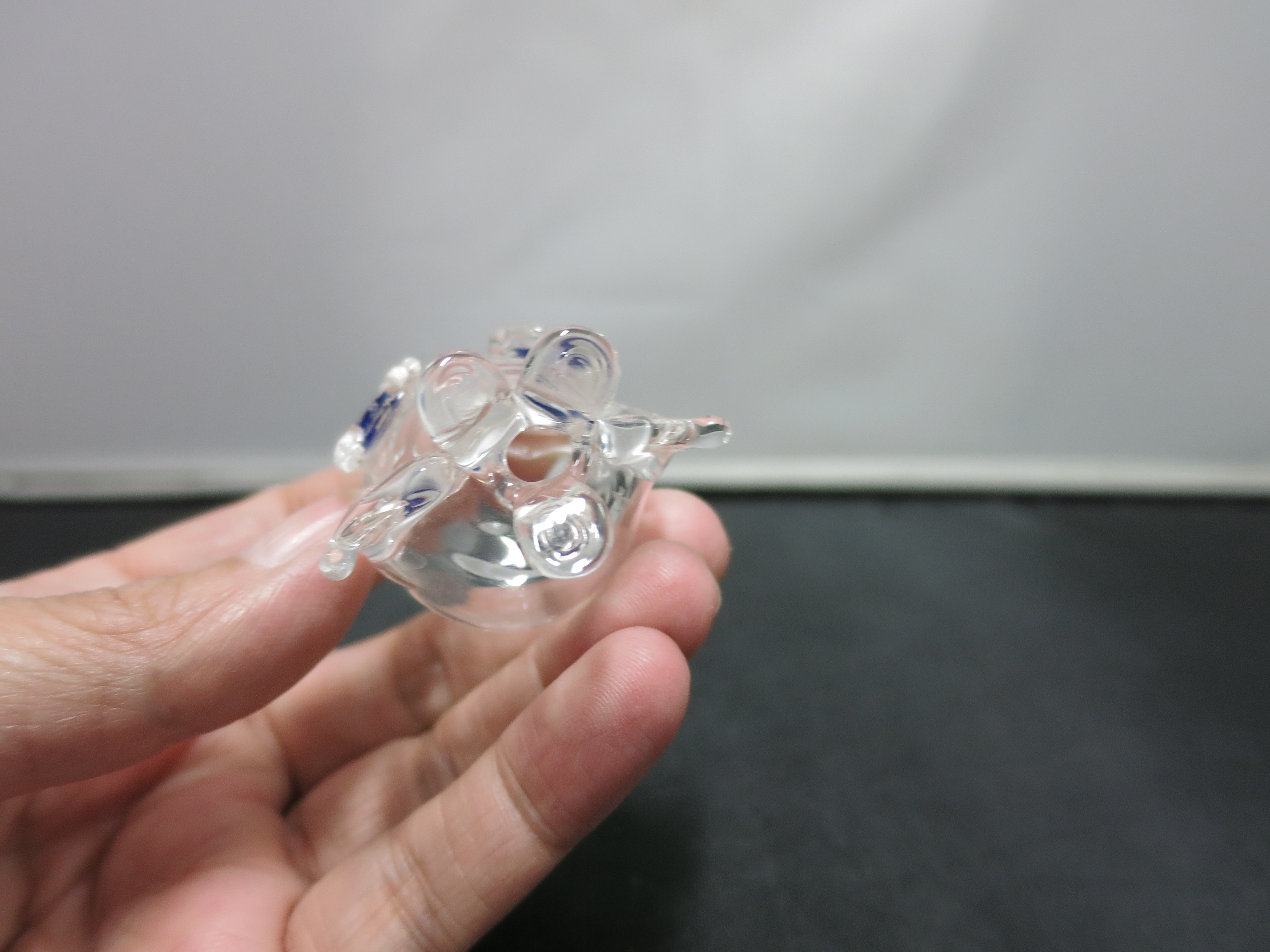 Blown Glass Owl Figurine miniature 1 1/2 inch