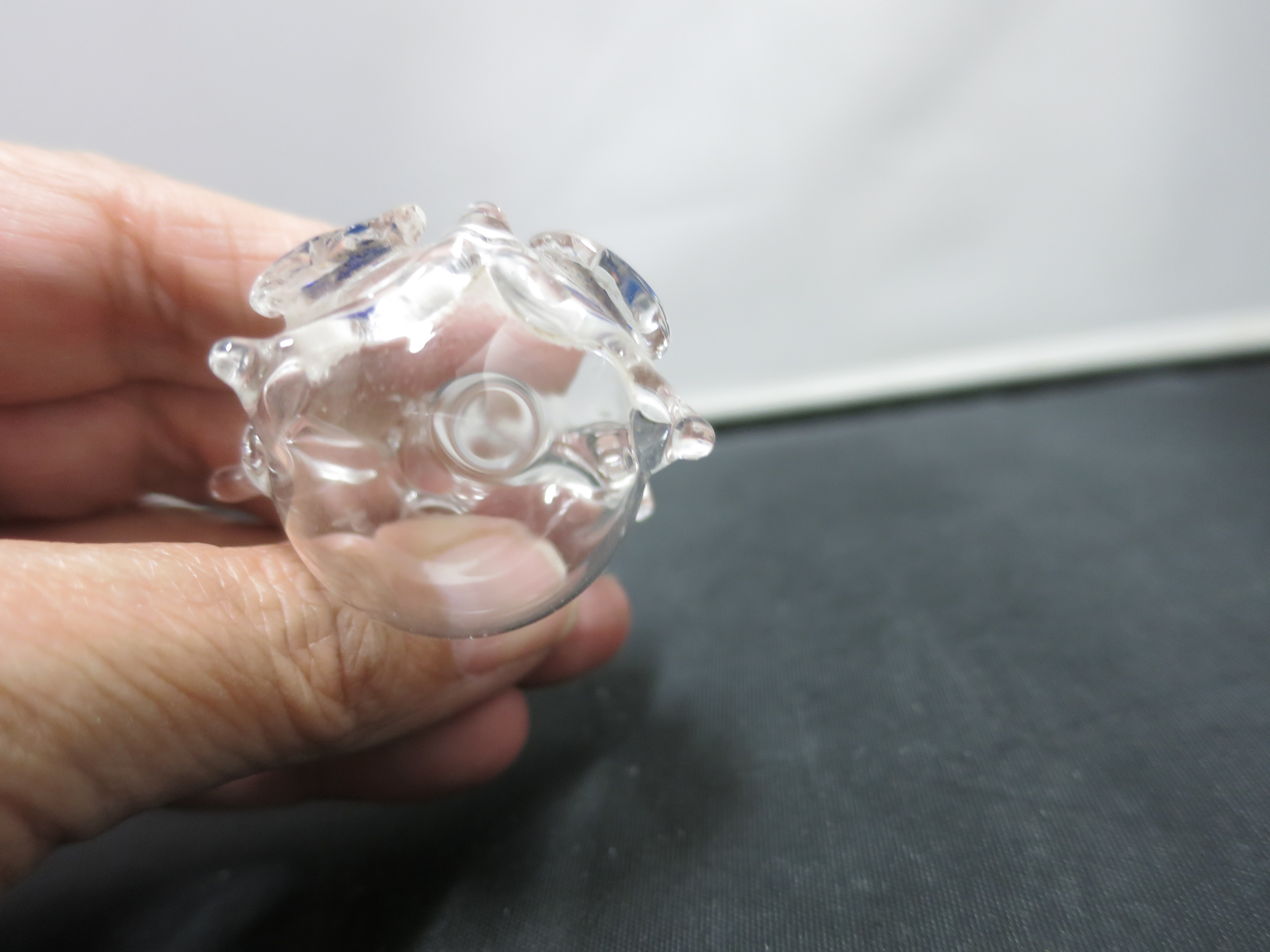 Blown Glass Owl Figurine miniature 1 1/2 inch