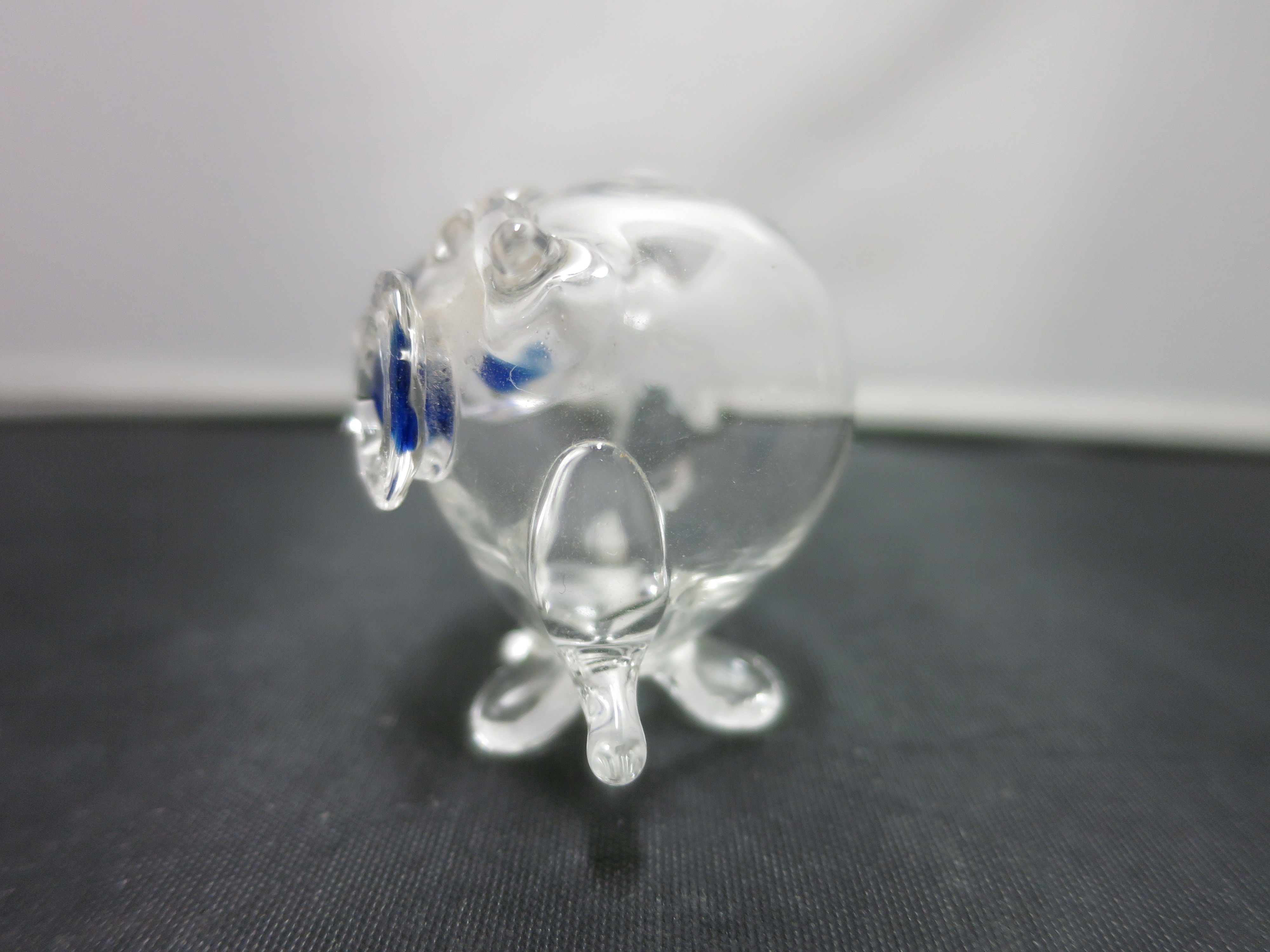 Blown Glass Owl Figurine miniature 1 1/2 inch