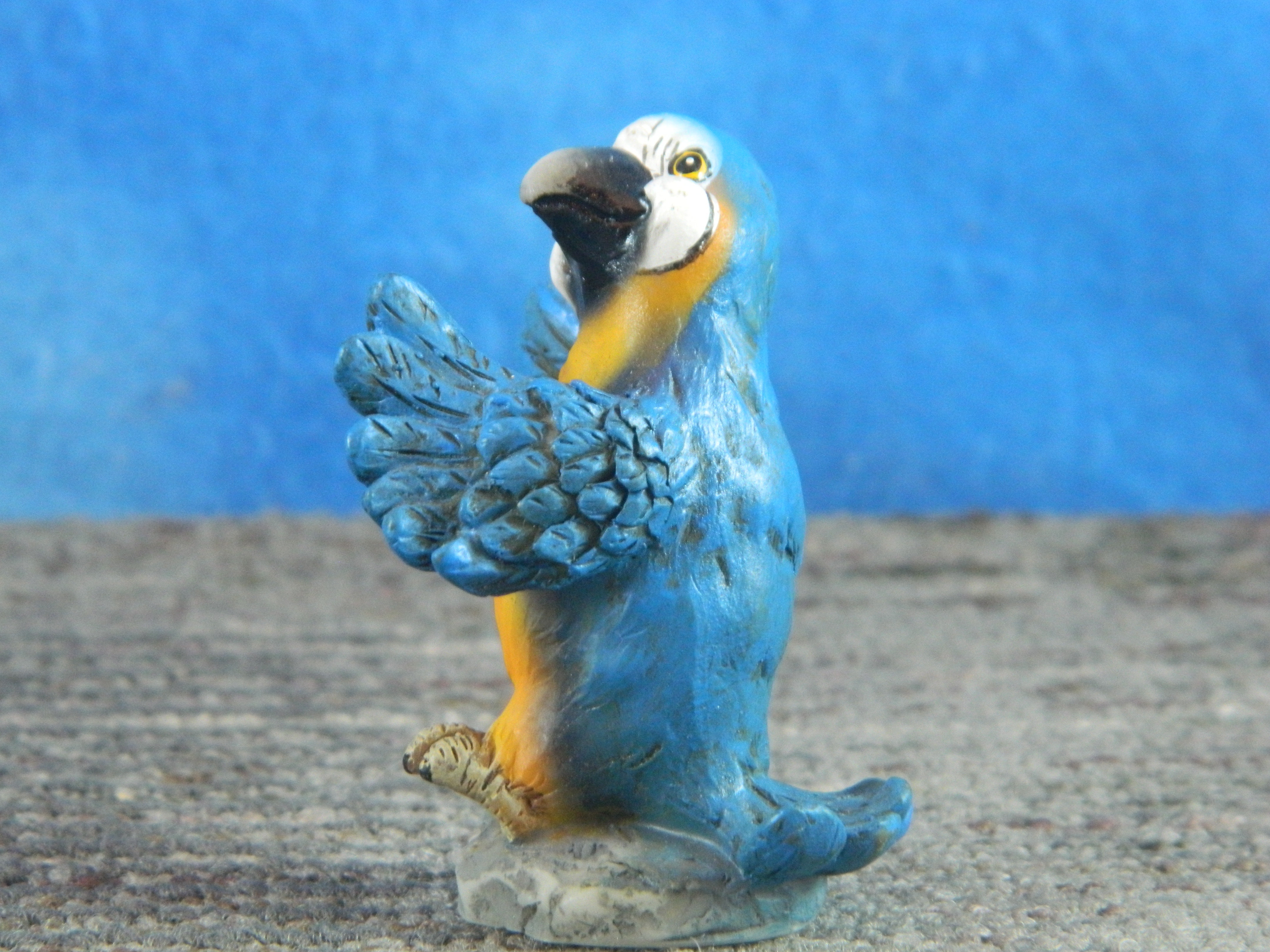 Miniature Blue and Gold Macaw Parrot Resin